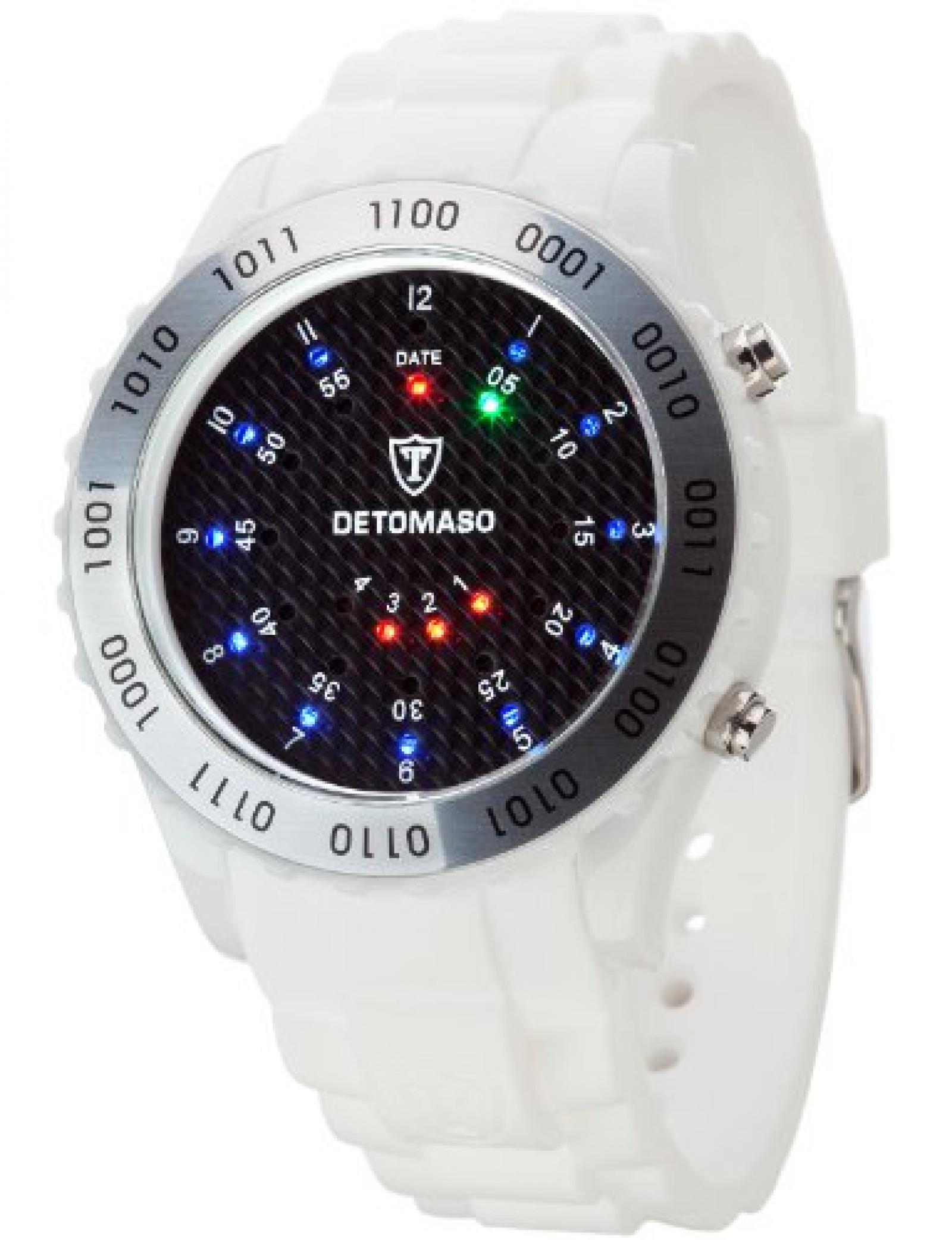 Detomaso Unisex-Armbanduhr SPACY TIMELINE Silicon White/Black Dial Digital Quarz Silikon DT2015-A Detomaso Unisex-Armbanduhr SPACY TIMELINE Silicon White/Black Dial Digital Quarz Silikon DT2015-A