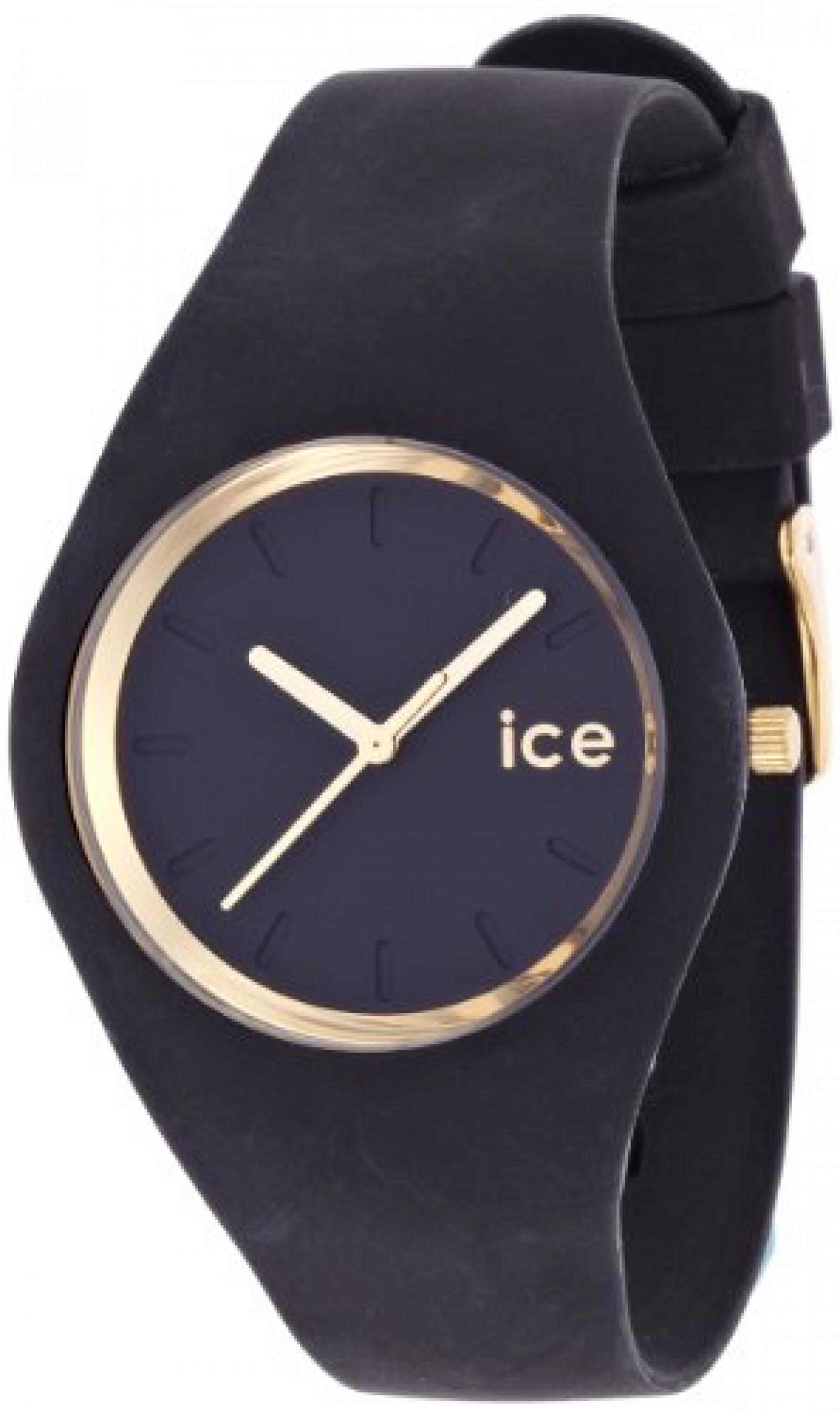 Ice-Watch Unisex-Armbanduhr Glam gold black Analog Quarz Silikon ICE.GL.BK.U.S.13 