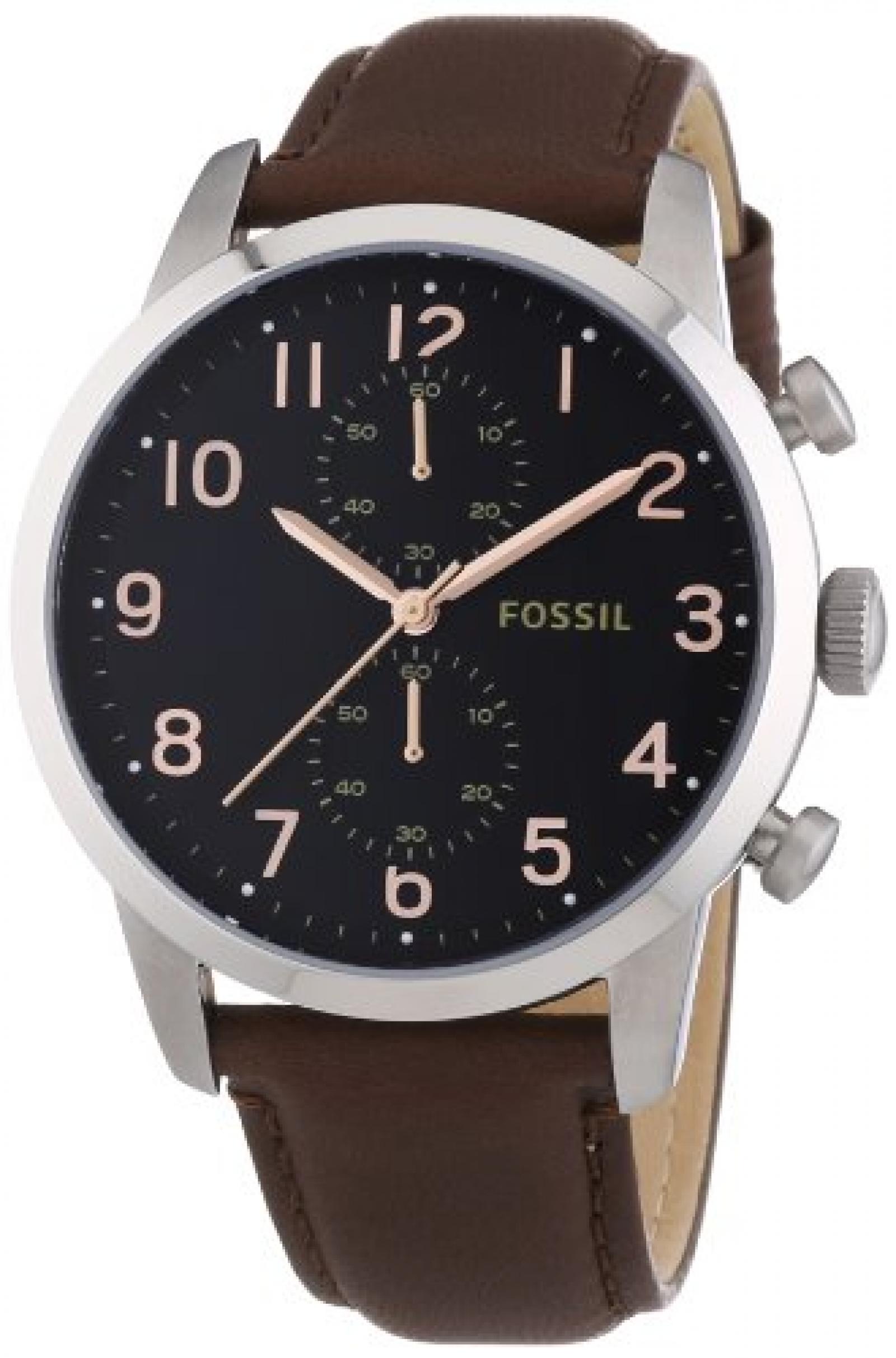 Fossil Herren-Armbanduhr XL Townsman Chronograph Quarz Leder FS4873 Fossil Herren-Armbanduhr XL Townsman Chronograph Quarz Leder FS4873
