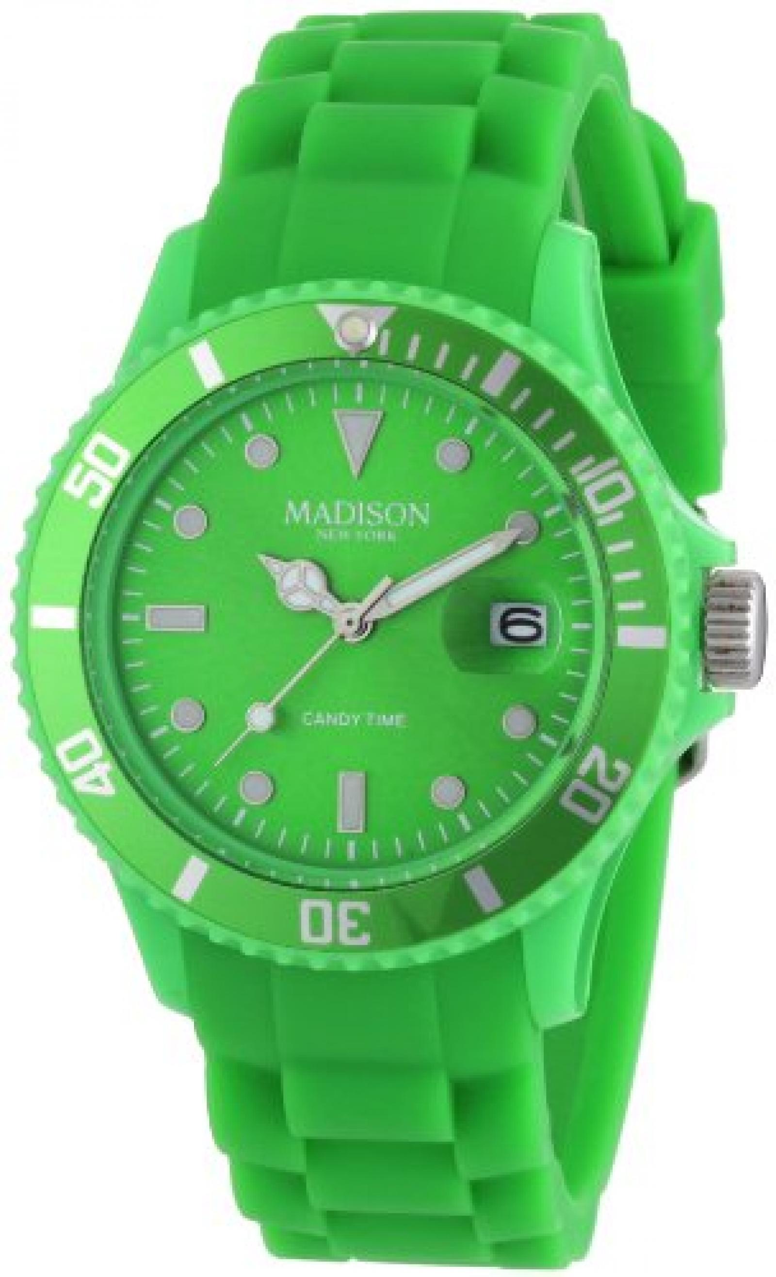 Madison New York Unisex-Armbanduhr Candy Time Analog Silikon grün U4167-10/2 Madison New York Unisex-Armbanduhr Candy Time Analog Silikon grün U4167-10/2