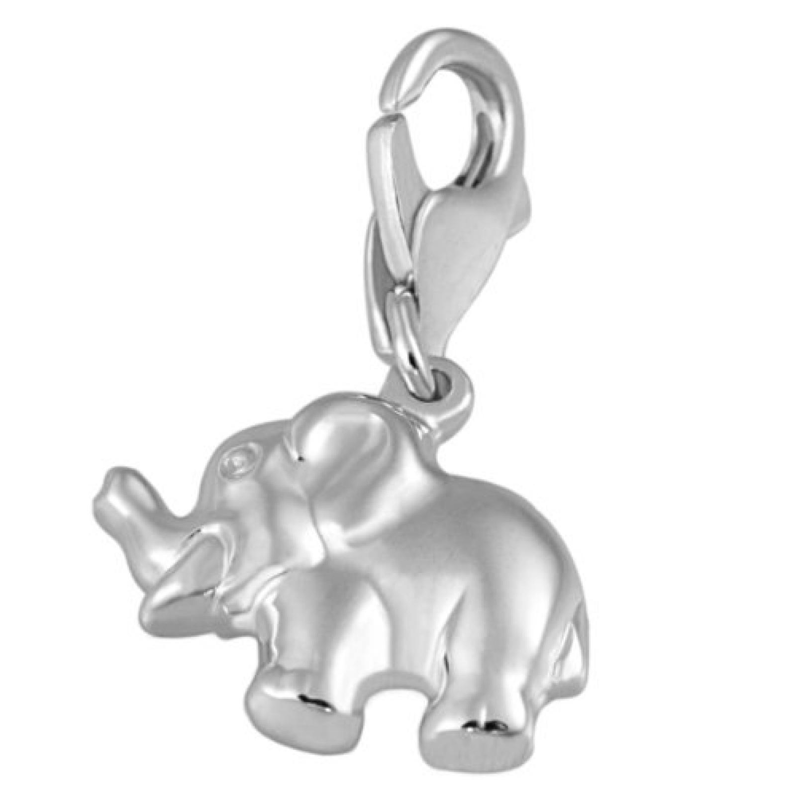 InCollections Elefant Charm Anhänger - 925 Sterlingsilber Mit Bernstein
