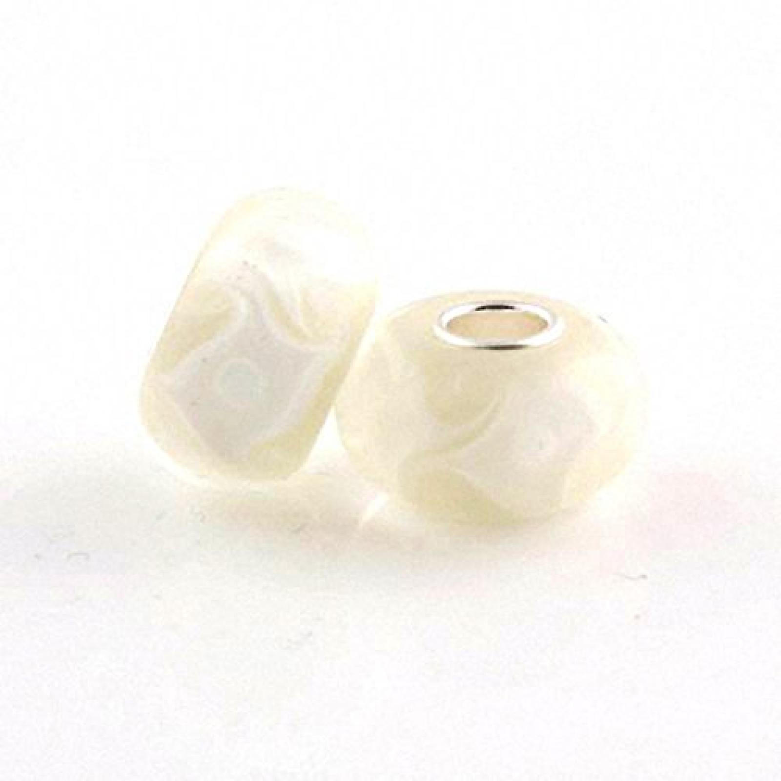 TAOTAOHAS Damen - European Armband Charms Beads, Sterling-Silber 925 mit weiß weiß groß Murano glas Perle, Reihe von Cloud 