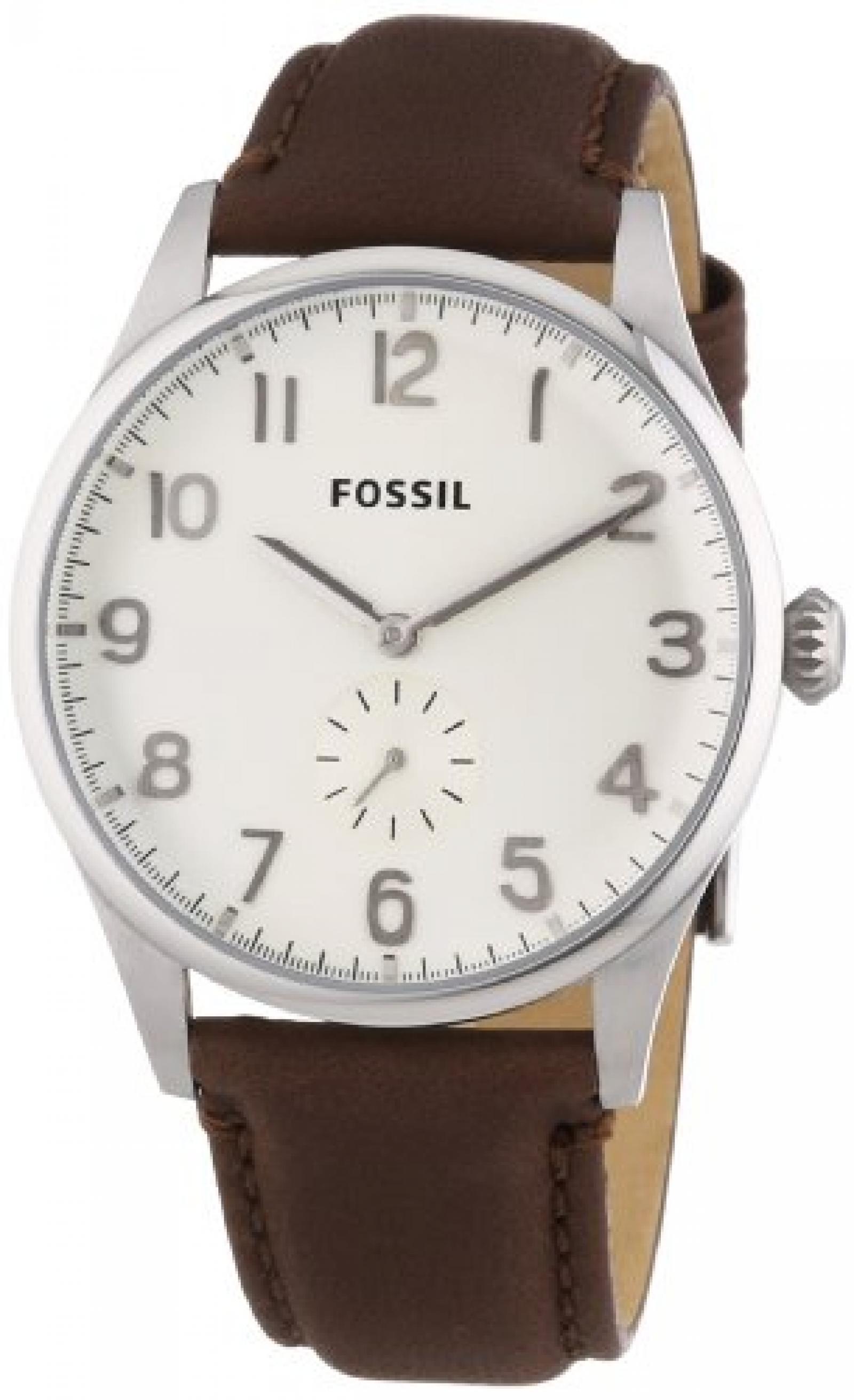 Fossil Herren-Armbanduhr XL The Agent Analog Quarz Leder FS4851 