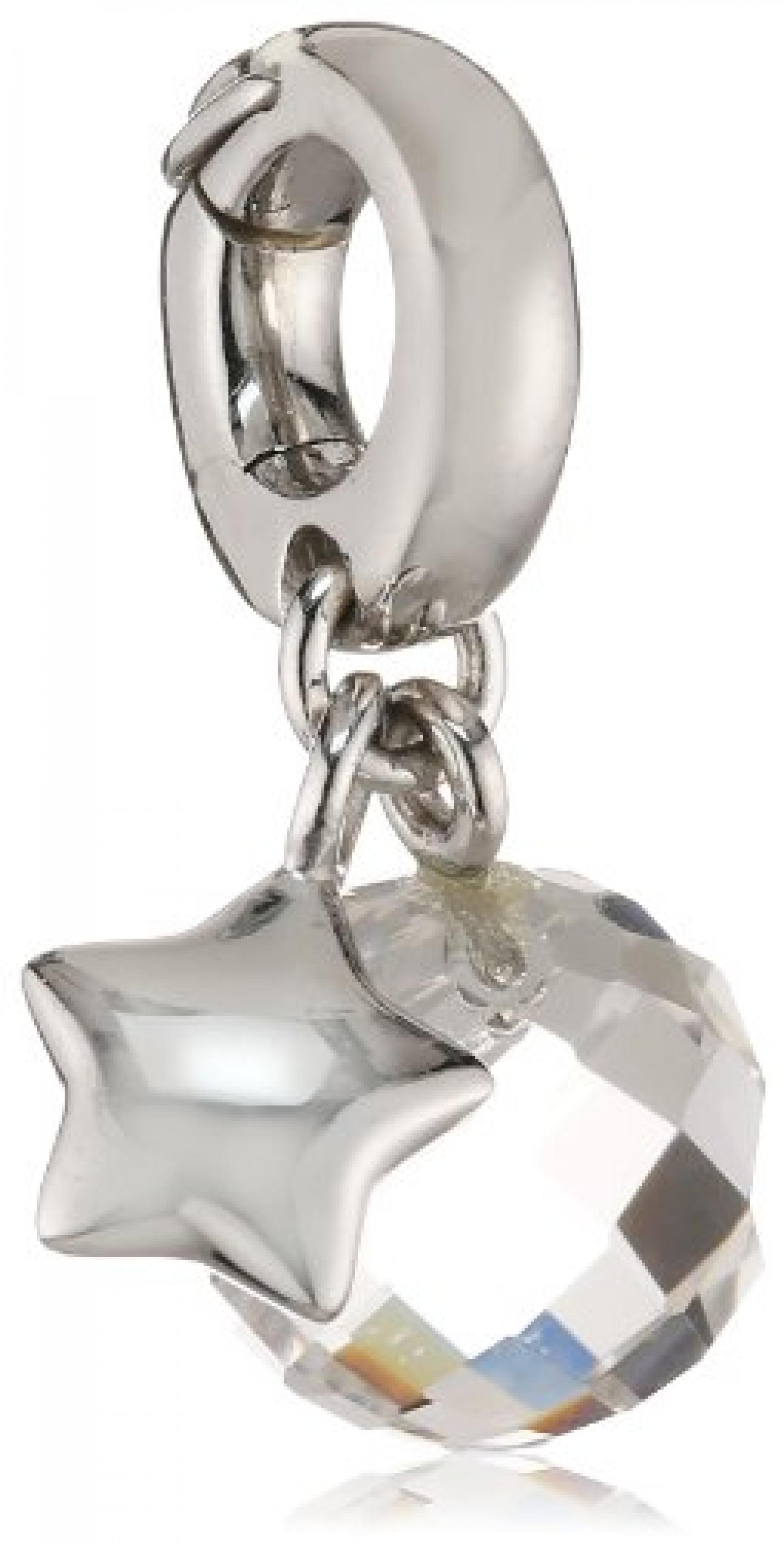 Viventy Anhänger Stern aus 925 Sterlingsilber, silber rhodiniert mit Bergkristall, unisize, 765892 