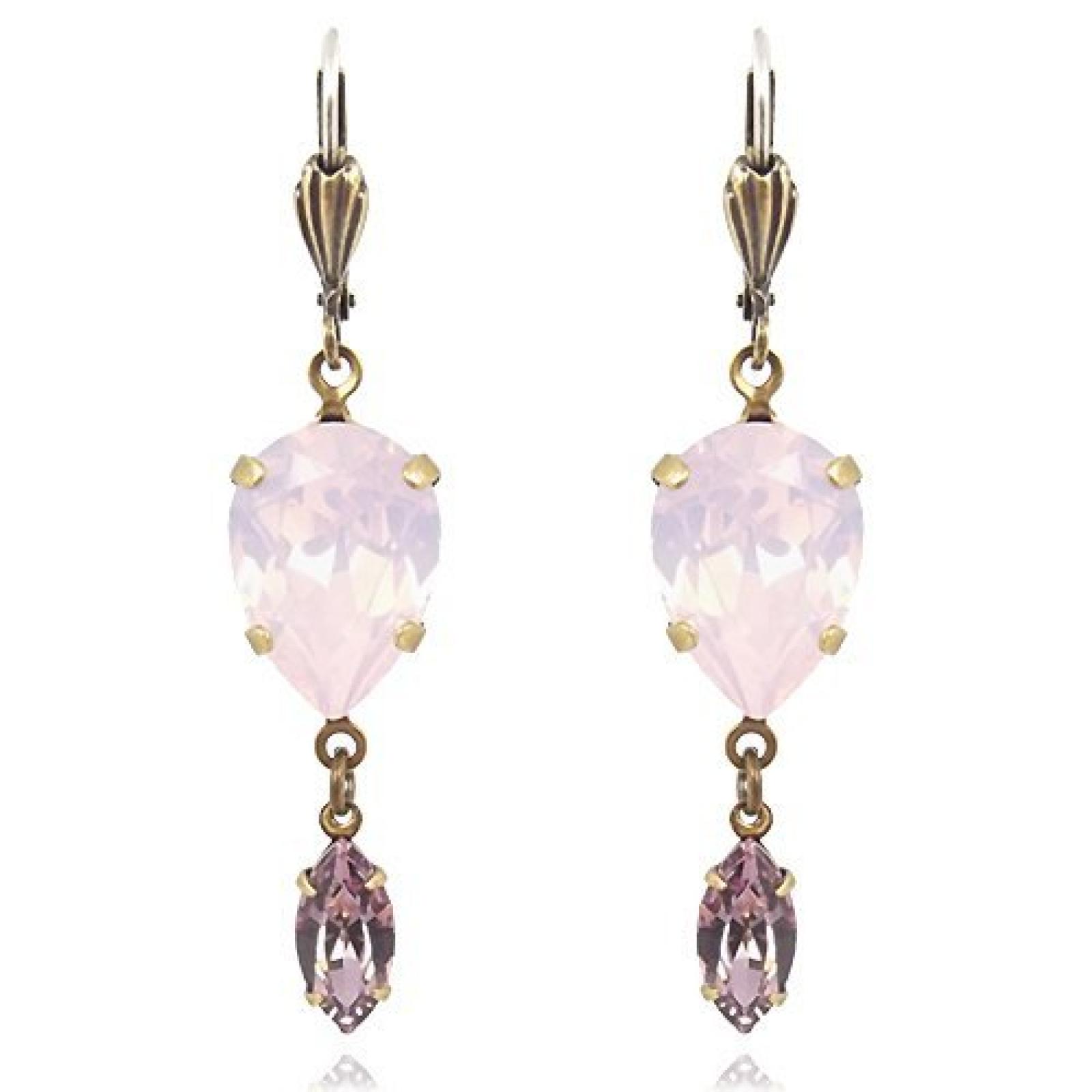 Ohrringe mit SWAROVSKI ELEMENTS - Gold Rose Water Opal Ohrringe mit SWAROVSKI ELEMENTS - Gold Rose Water Opal
