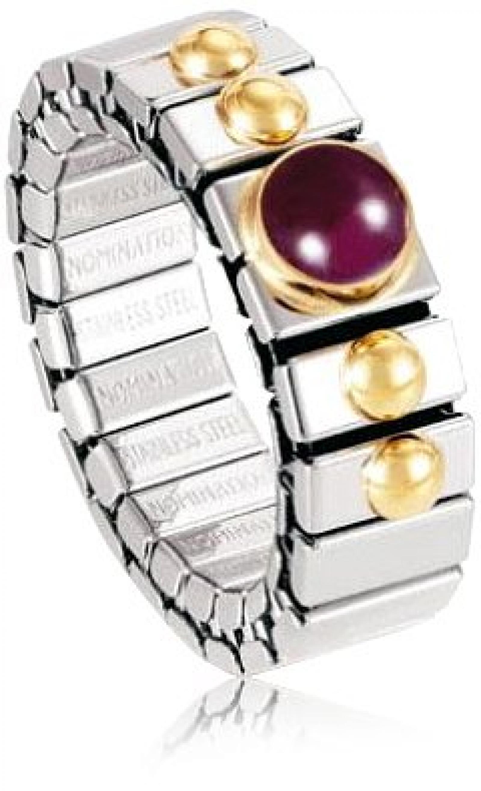 Nomination Damen-Ring Klein Sowie 1 Halb in Rubin Ring gr&ouml;&szlig;e variabel 040102/010 