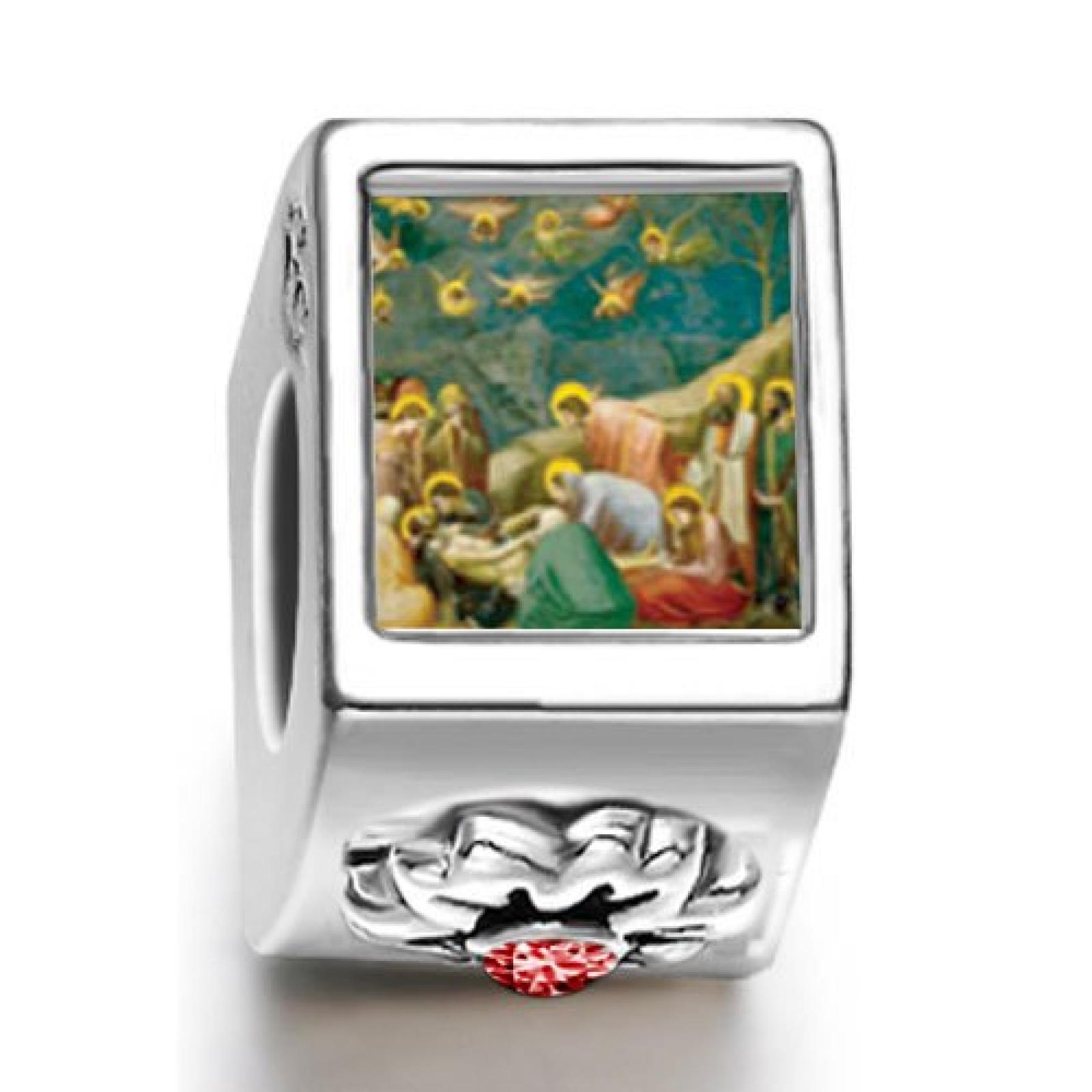 The Mourning Of Christ Art January birthstone Photo Flower European Charm Bead 