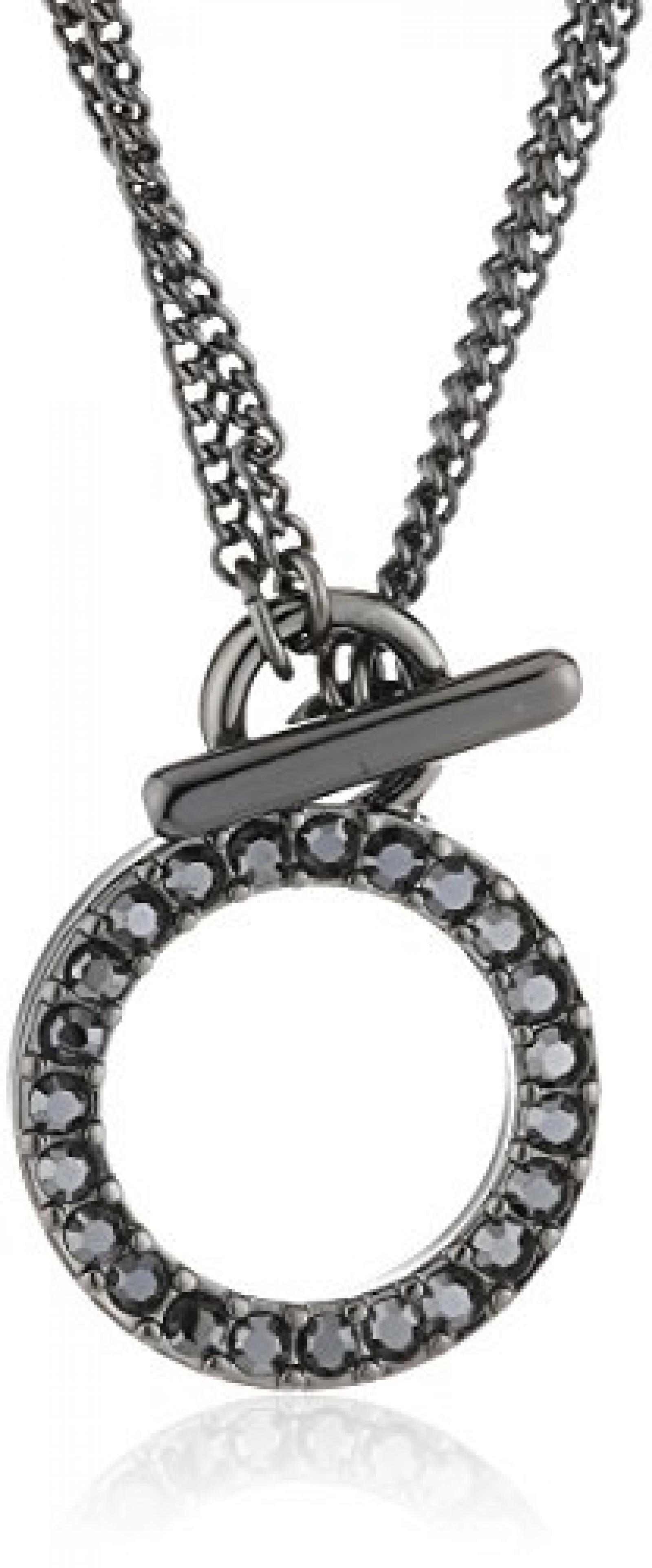 Pilgrim Jewelry Damen-Halskette mit Anhänger aus der Serie Classic hematite beschichtet grau 2 in 1; 45 + 90 cm cm 611313111 