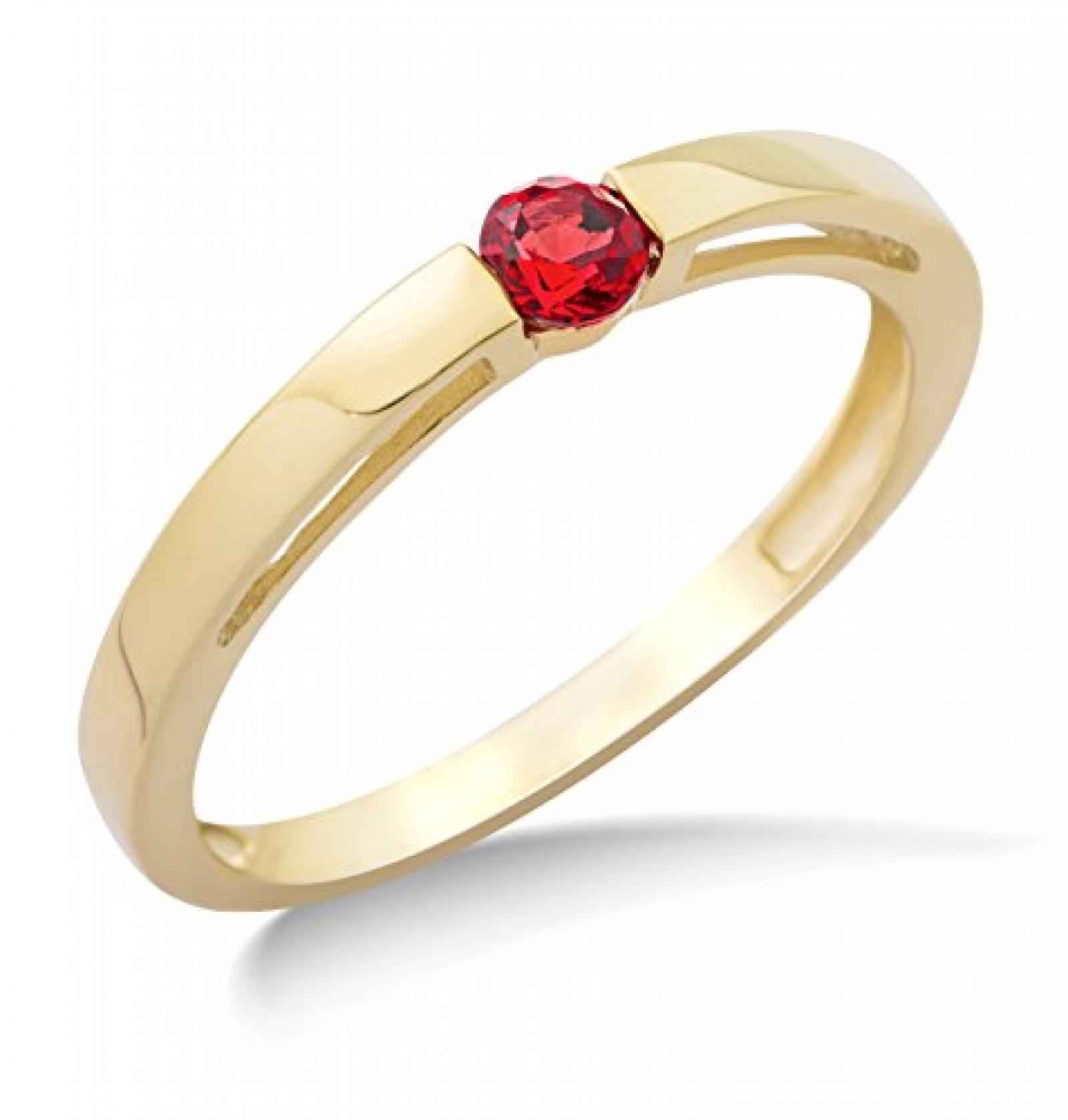 Miore Damen-Ring 9 Karat (375) Gelbgold Rubin rot MH9070R 