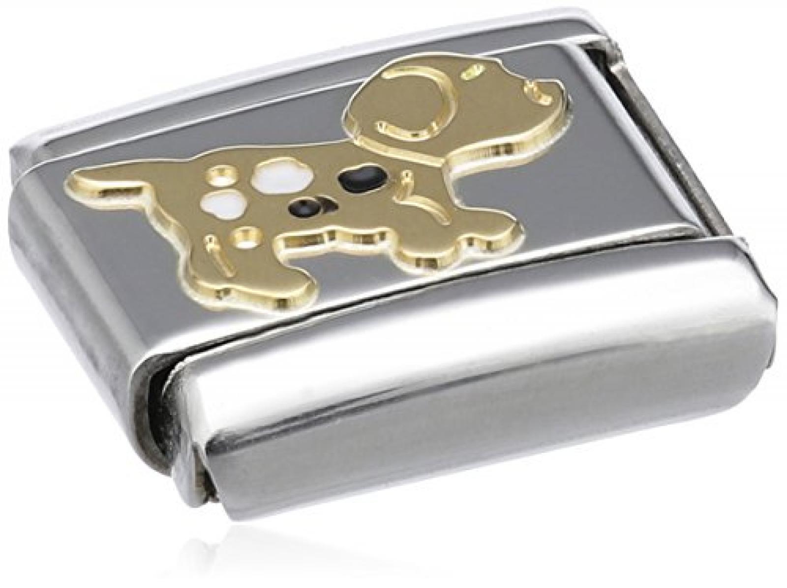 Nomination Composable Classic TIERE - LAND Edelstahl, Email und 18K-Gold (Hund) 030212 Nomination Composable Classic TIERE - LAND Edelstahl, Email und 18K-Gold (Hund) 030212