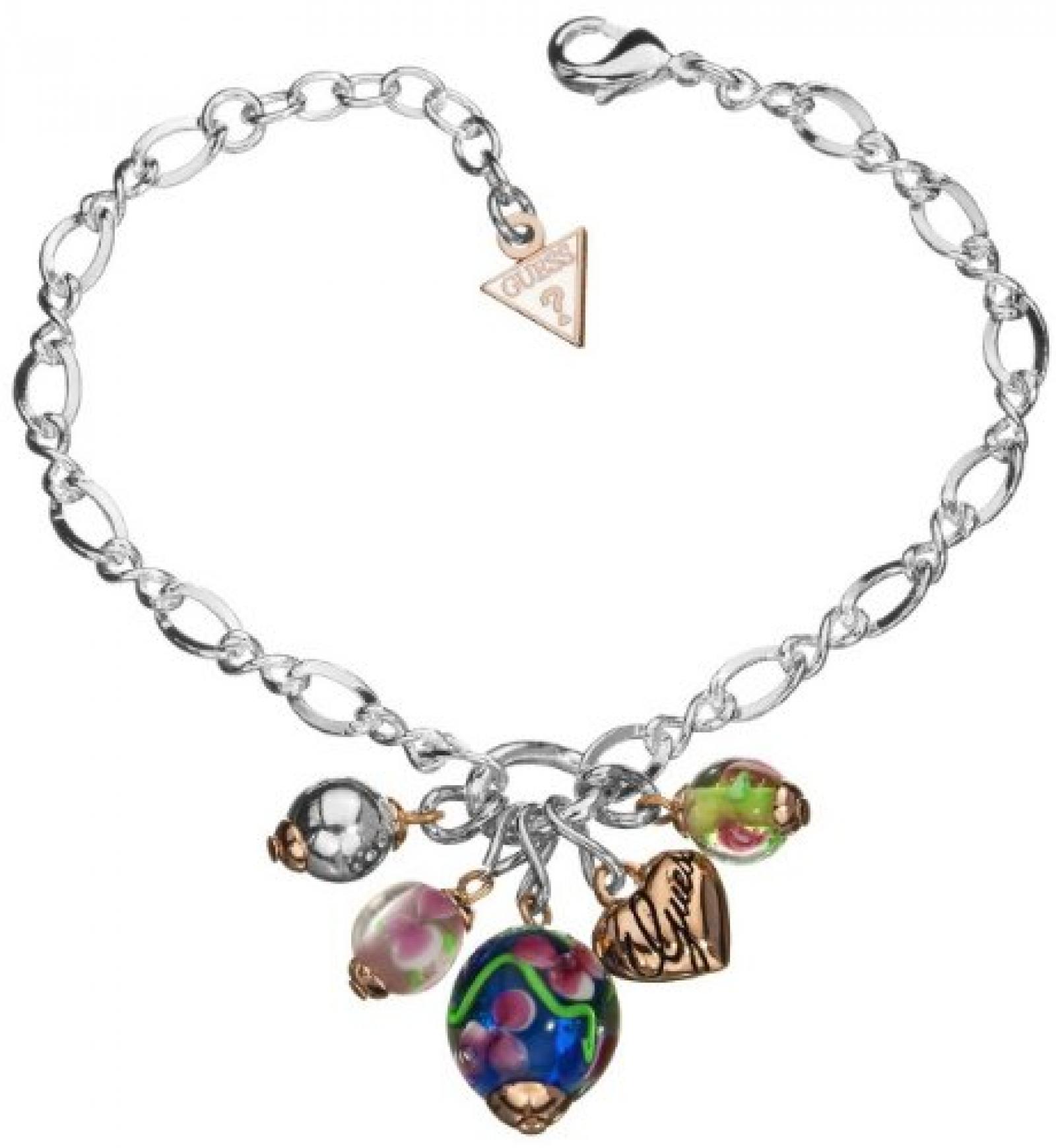 GUESS Damen Armband Edelstahl rhodiniert Harz Bead Cluster 20 cm UBB11118 GUESS Damen Armband Edelstahl rhodiniert Harz Bead Cluster 20 cm UBB11118