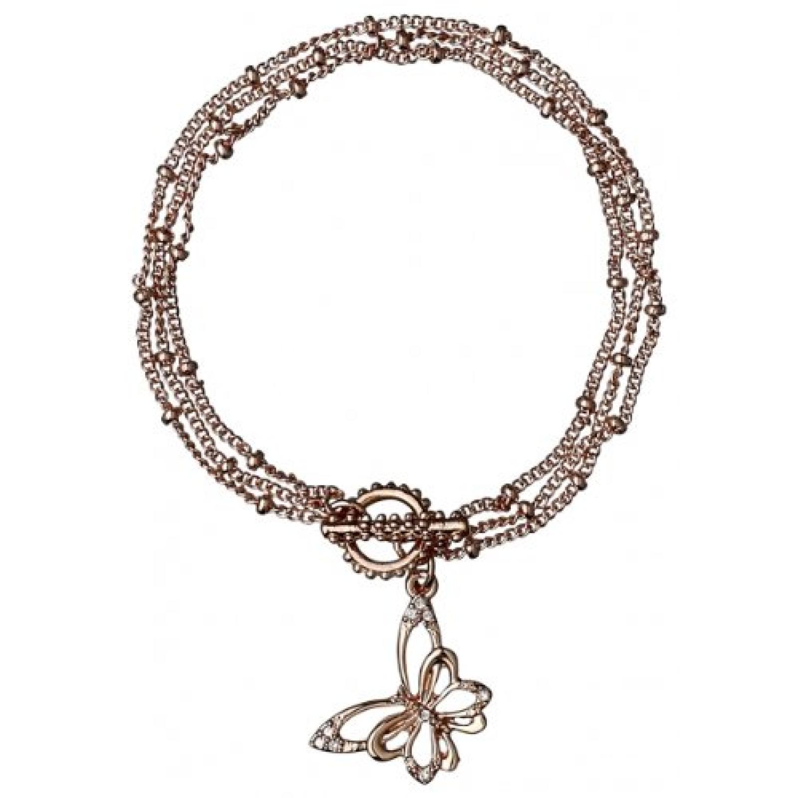 Pilgrim Jewelry Damen-Armband aus der Serie Papillon ros&eacute;gold beschichtet wei&szlig; 18.5 cm 201314002 