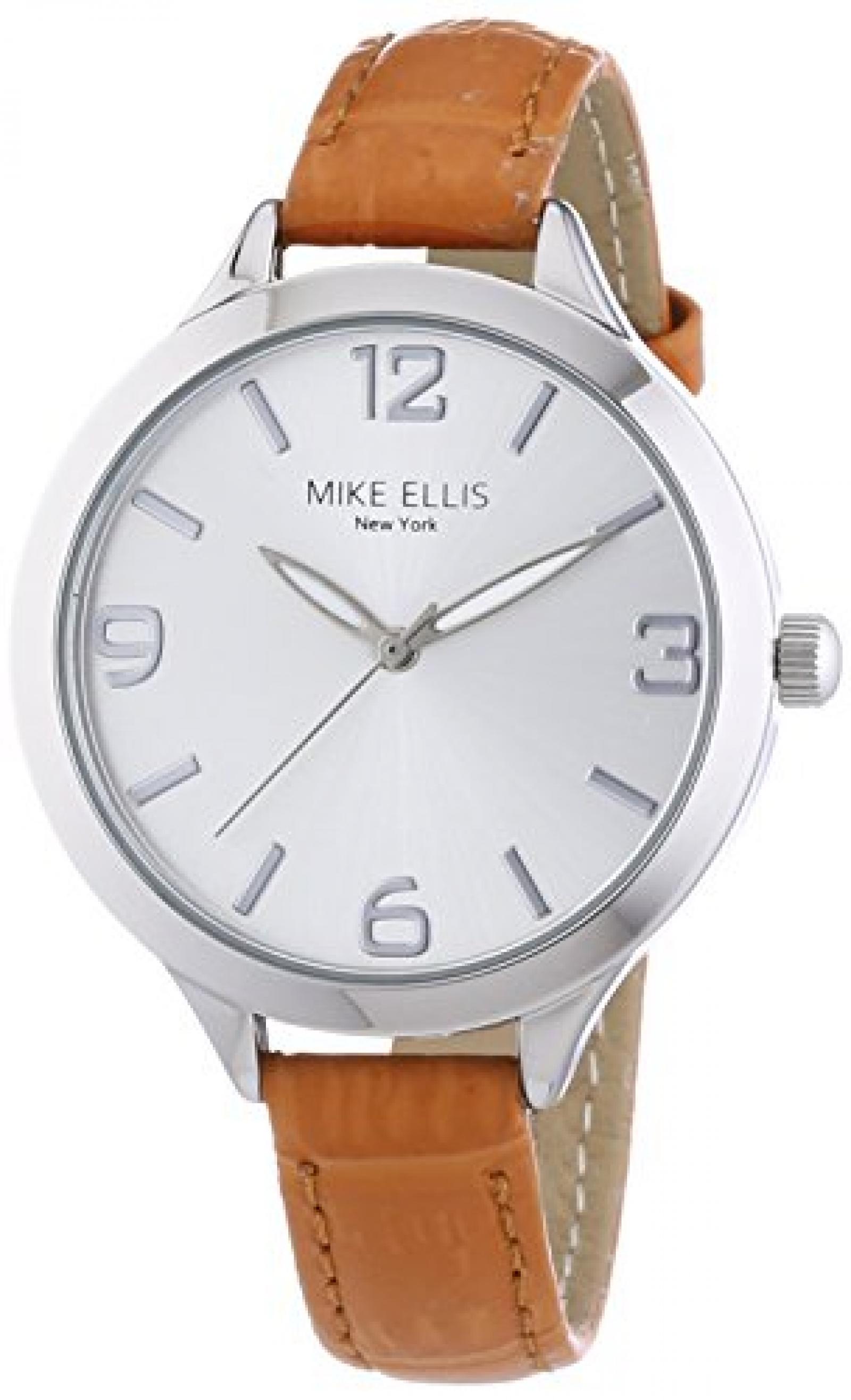 Mike Ellis New York Damen-Armbanduhr Streamline Analog Quarz Leder L3142D 