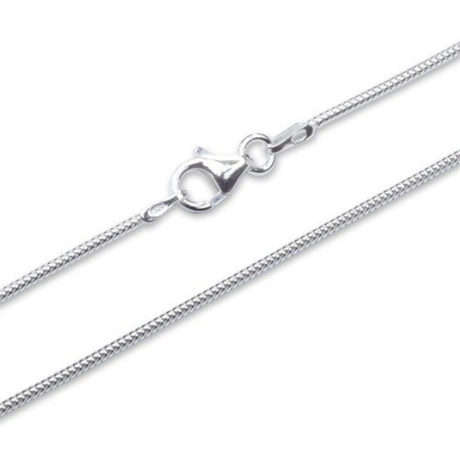 Feine Silberkette Schlangenkette Halskette Kette Collier Armband Fu&szlig;kette 925 Silber Sterling 1mm - 15, 20, 25, 30, 35, 40, 45, 50, 55, 60, 65, 70, 75, 80, 85, 90, 95, 100cm / Klassisch Damen Herren Schmuck 