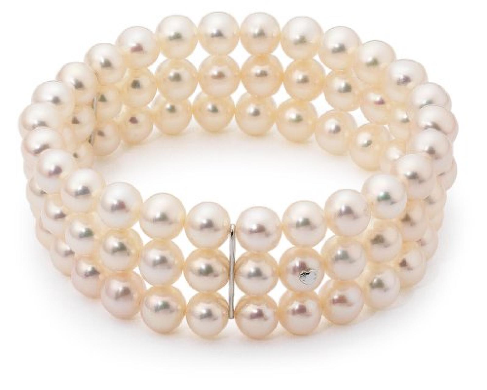 Adriana Damen-Armband Sportiva S&uuml;&szlig;wasser Zuchtperle 3-reihig 585 Wei&szlig;gold Sportiva S22 