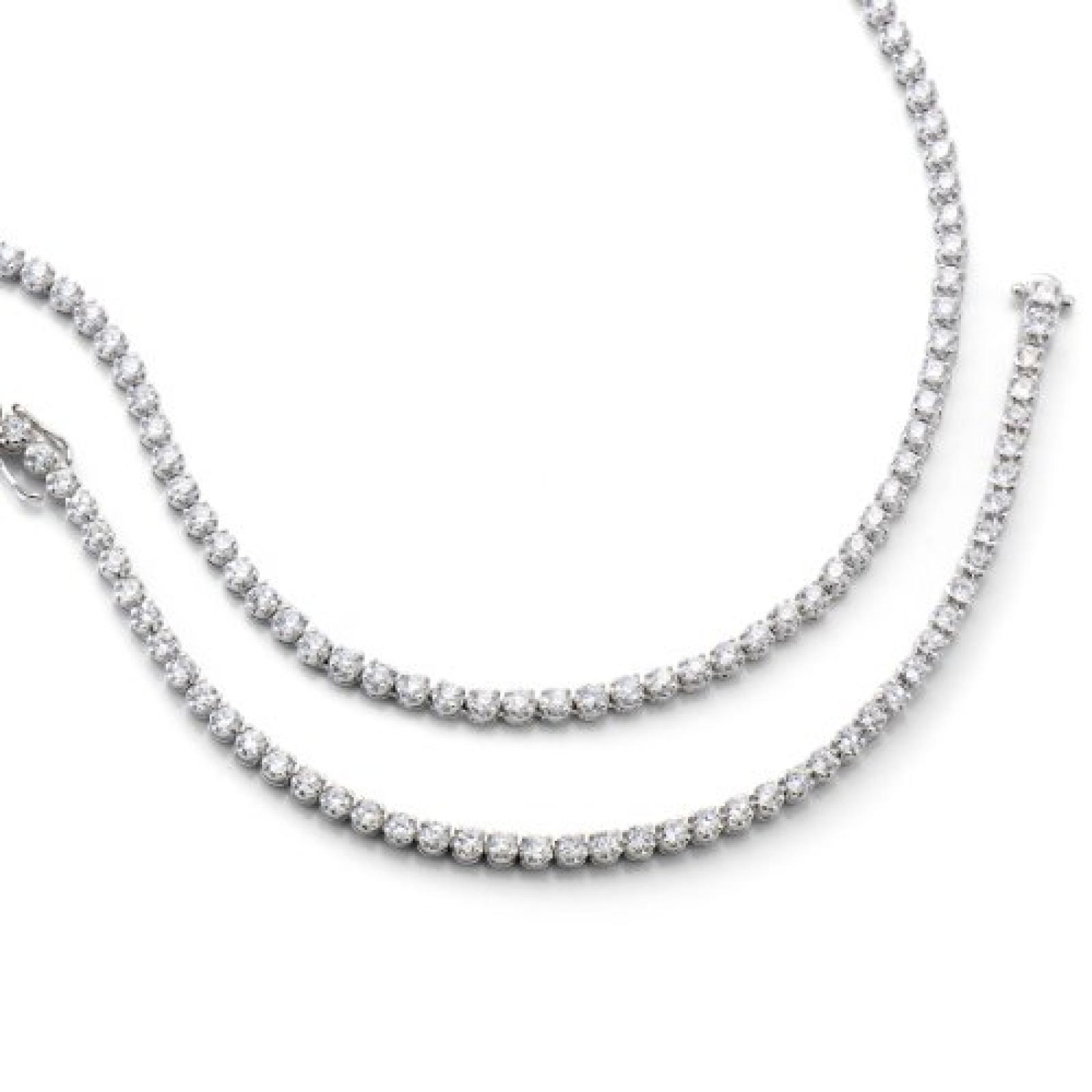 Celesta Damen-Collier 925/- Sterling Silber, 45Cm, Zirkonia Wei&szlig;, 358250068 