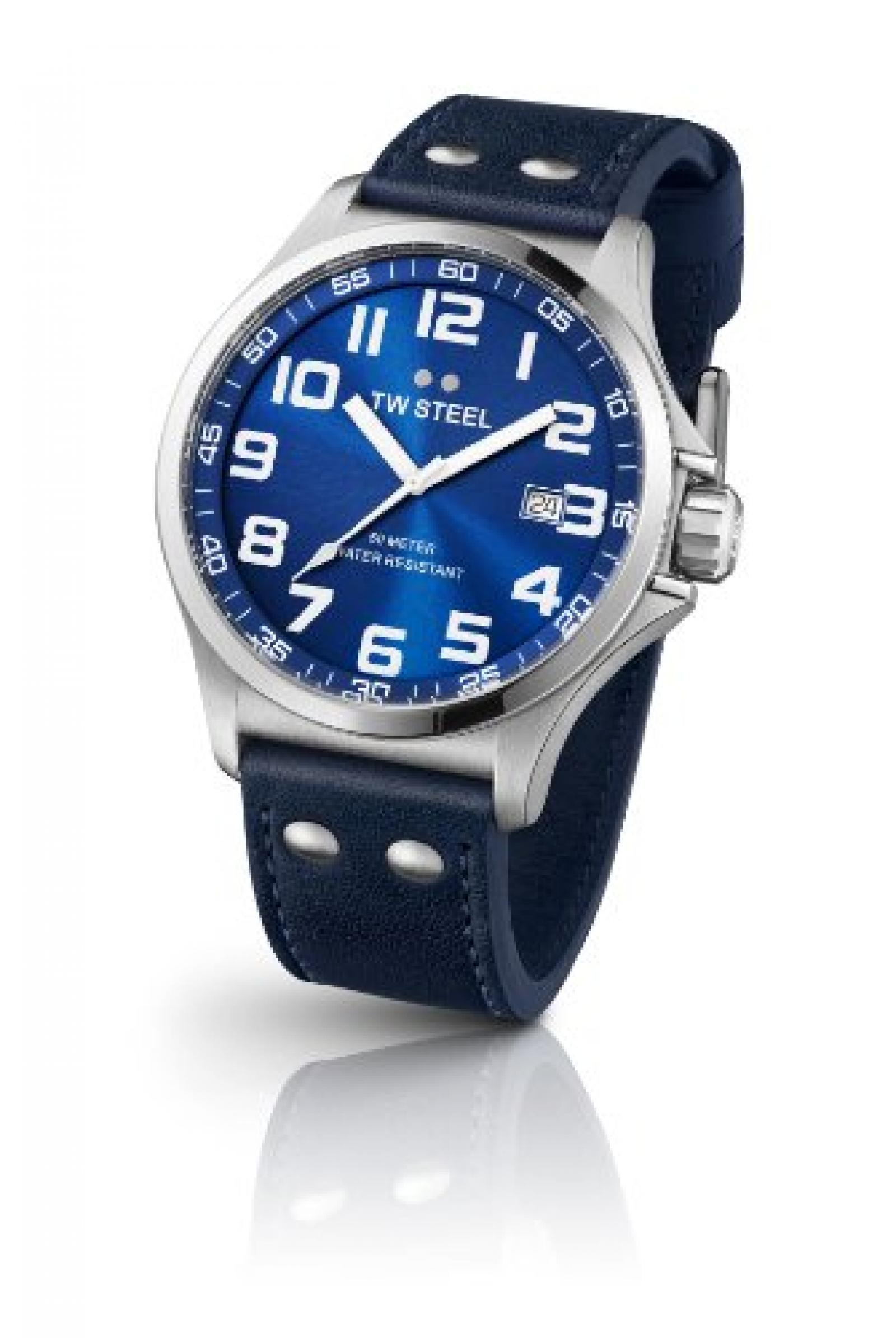 TW Steel Damen-Armbanduhr XL Pilot Analog Quarz Leder TW-400 TW Steel Damen-Armbanduhr XL Pilot Analog Quarz Leder TW-400