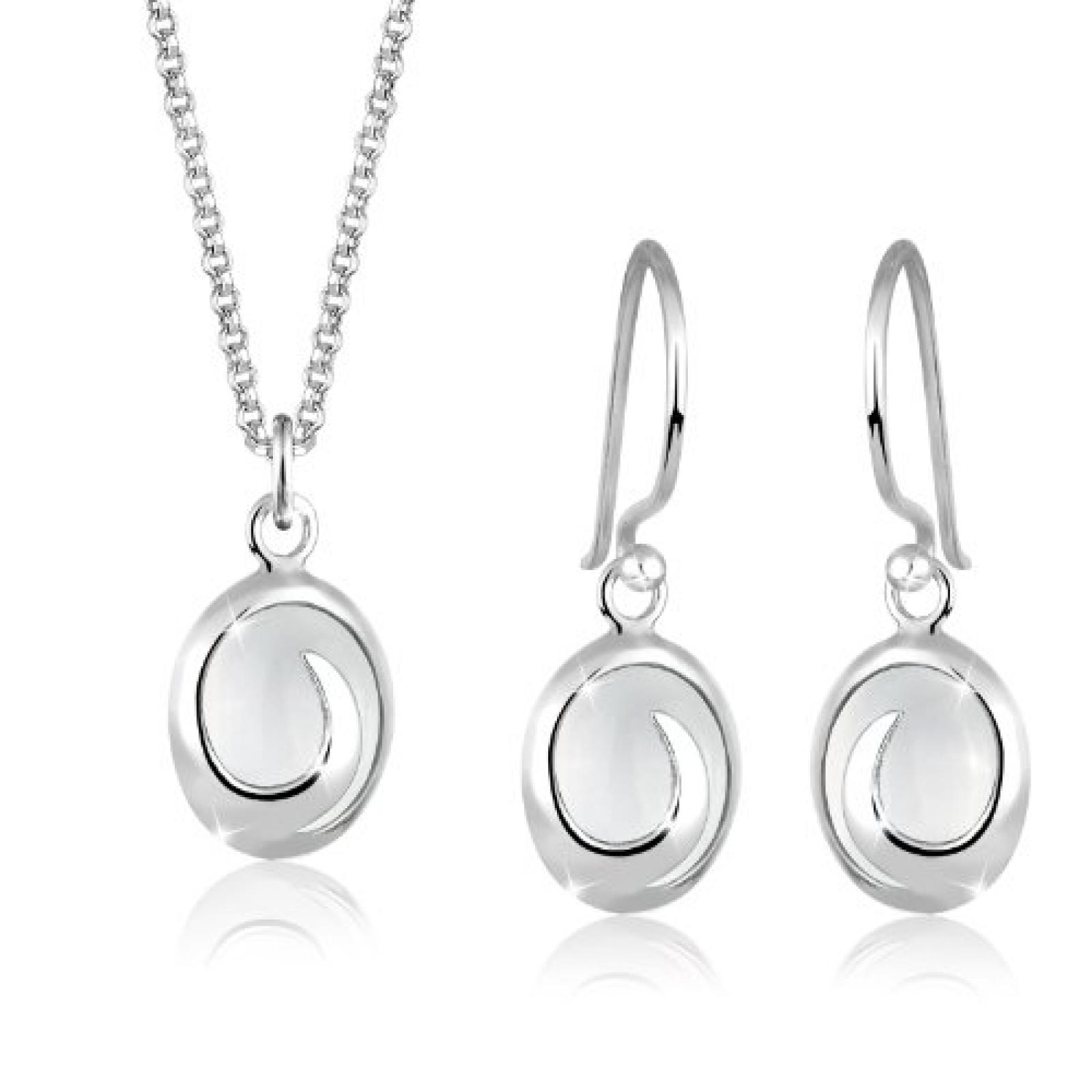 Elli Damen-Schmuckset Ohrh&auml;nger + Kette 925 Sterling Silber Mondstein L&auml;nge 45cm 0904212012_45 