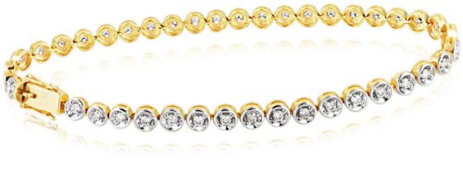 Goldmaid Damen-Tennisarmband Exklusiv 750 Gelbgold 40 Brillanten Lupenrein 1,50 ct. Ex A2908GG 