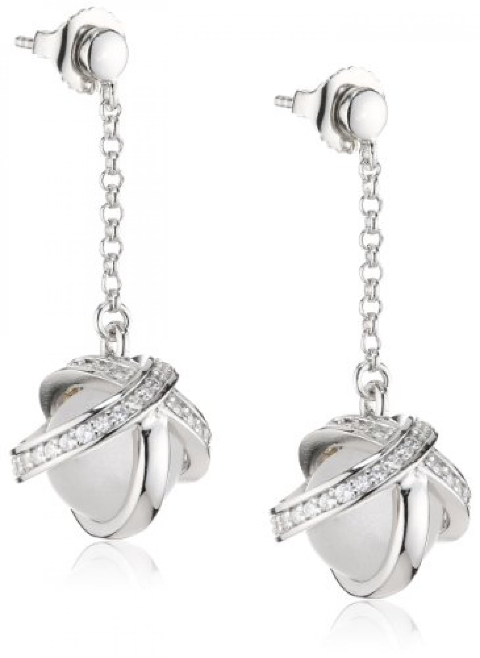 Pierre Cardin Damen-Ohrstecker 925 Sterling Silber rhodiniert Kristall Zirkonia Douce volupt&eacute; wei&szlig; PCER90208B000 