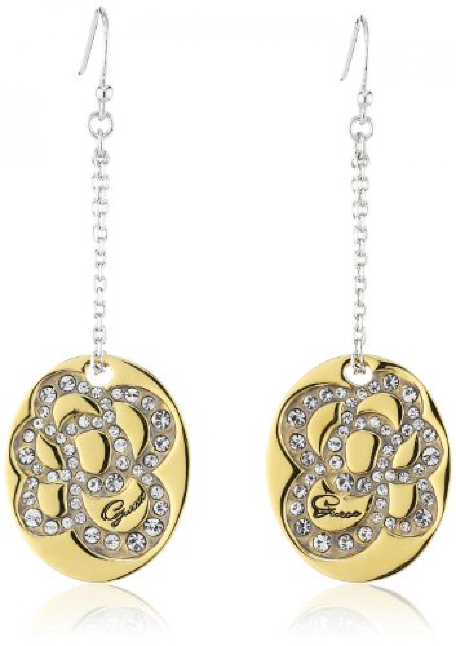 Guess Damen Ohrh&auml;nger Set In Stone Edelstahl Kristall 6 cm UBE11305 