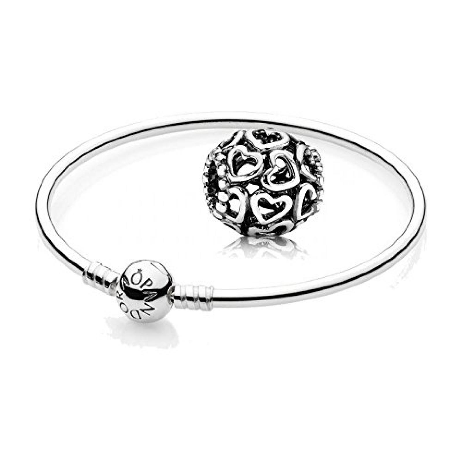 Original Pandora Geschenkset - 1 Silber Armreif 590713 und 1 Filigranes Silber Element Öffne Dein Herz 790964 Original Pandora Geschenkset - 1 Silber Armreif 590713 und 1 Filigranes Silber Element Öffne Dein Herz 790964