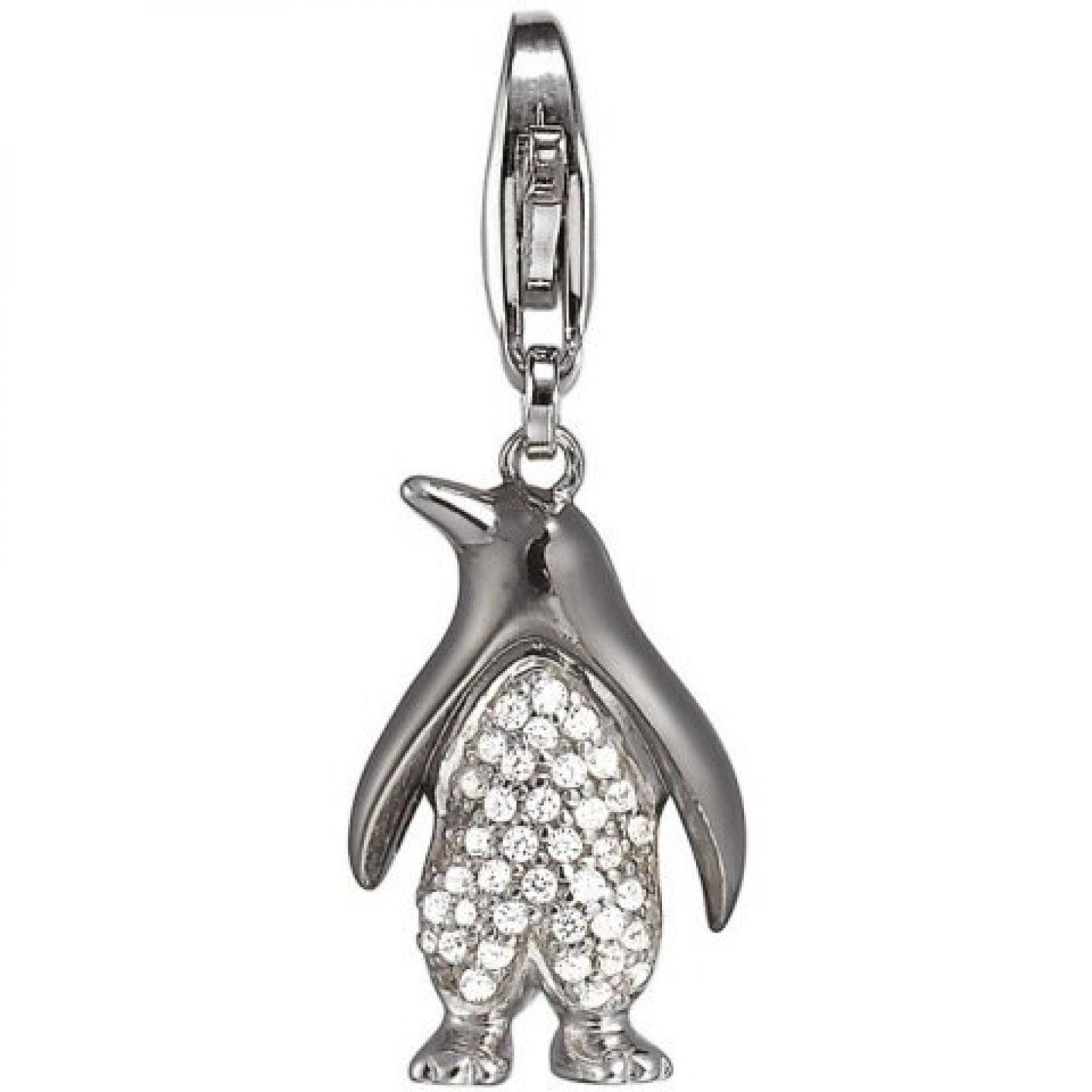 Esprit Damen-Charms penguin sparkle 925 Sterlingsilber schwarzer Lack ESCH91061A000 