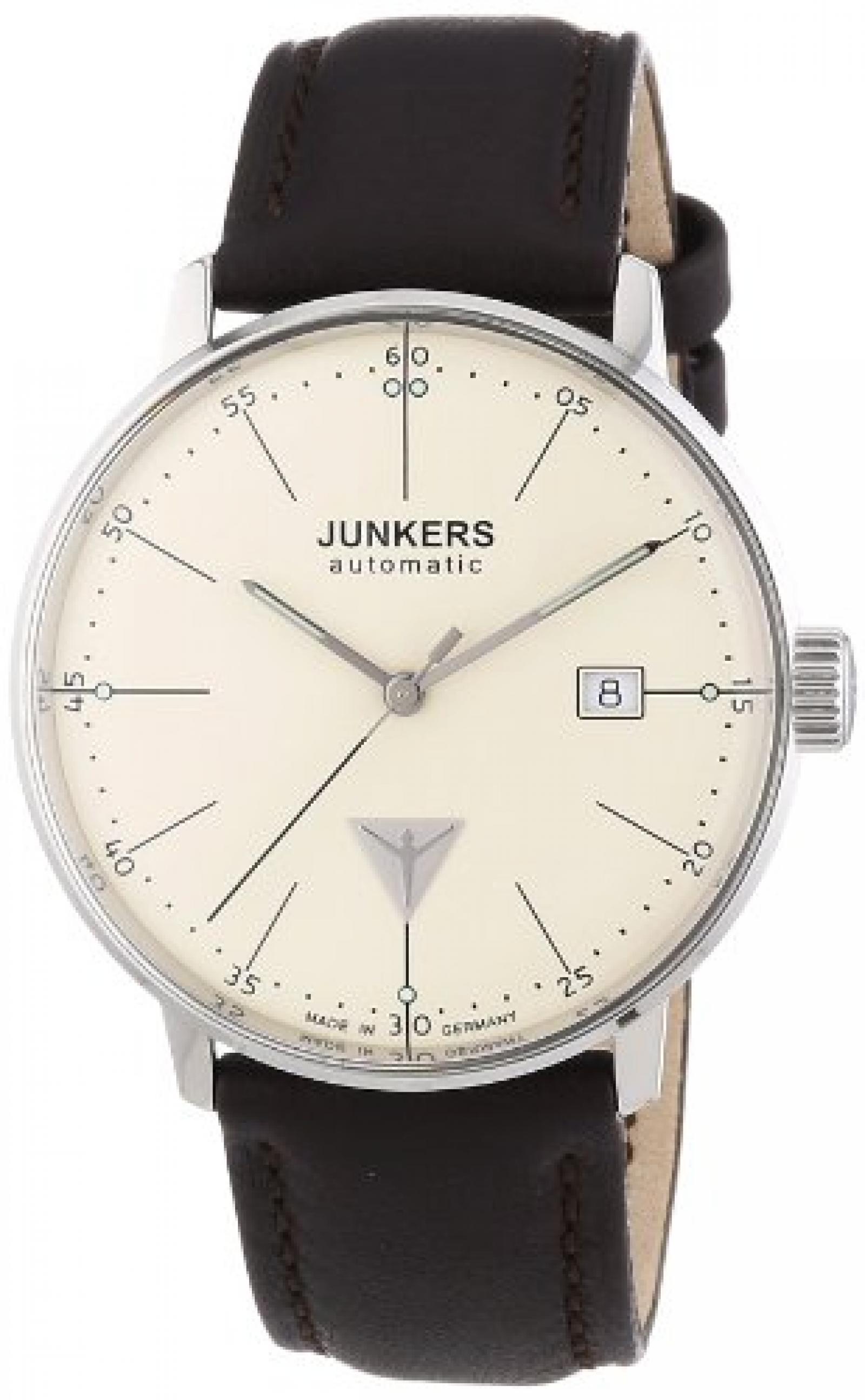 Junkers Herren-Armbanduhr XL Bauhaus Analog Automatik Leder 60505 Junkers Herren-Armbanduhr XL Bauhaus Analog Automatik Leder 60505