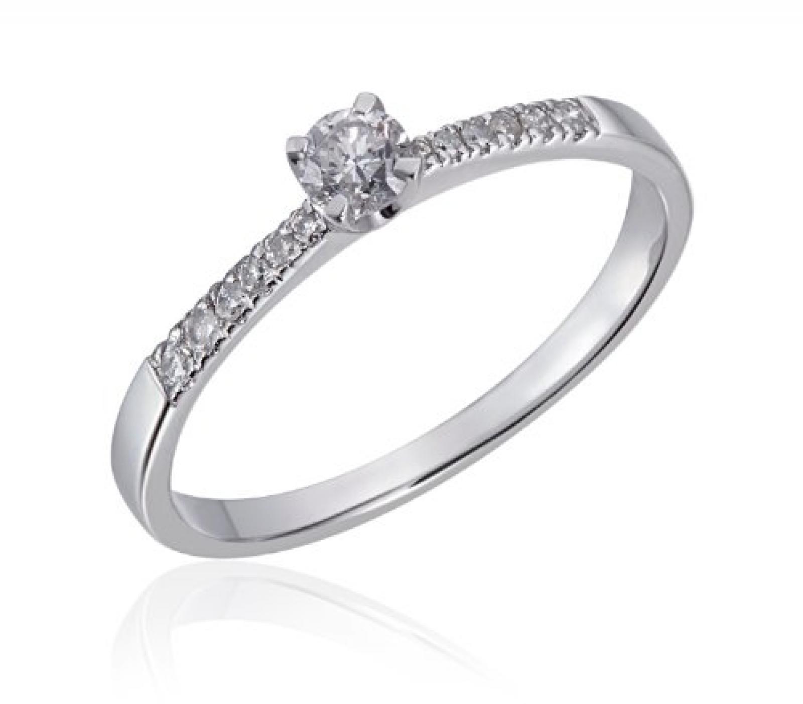 Solitär Ring Palido - Weißgold 14 Karat Mit Brillant 0,25ct