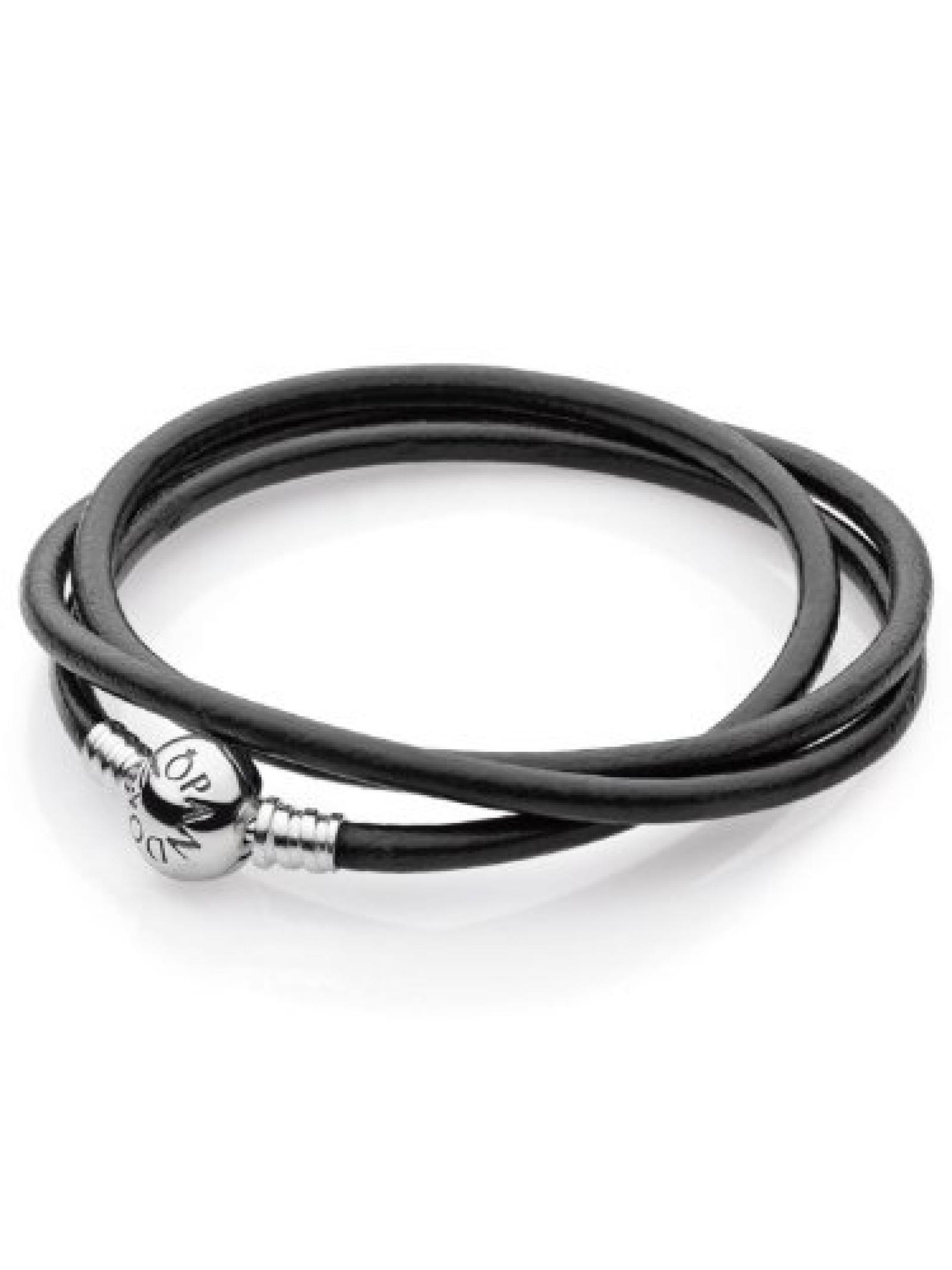 Pandora Tripel-Lederarmband Schwarz 590714CBK-T 