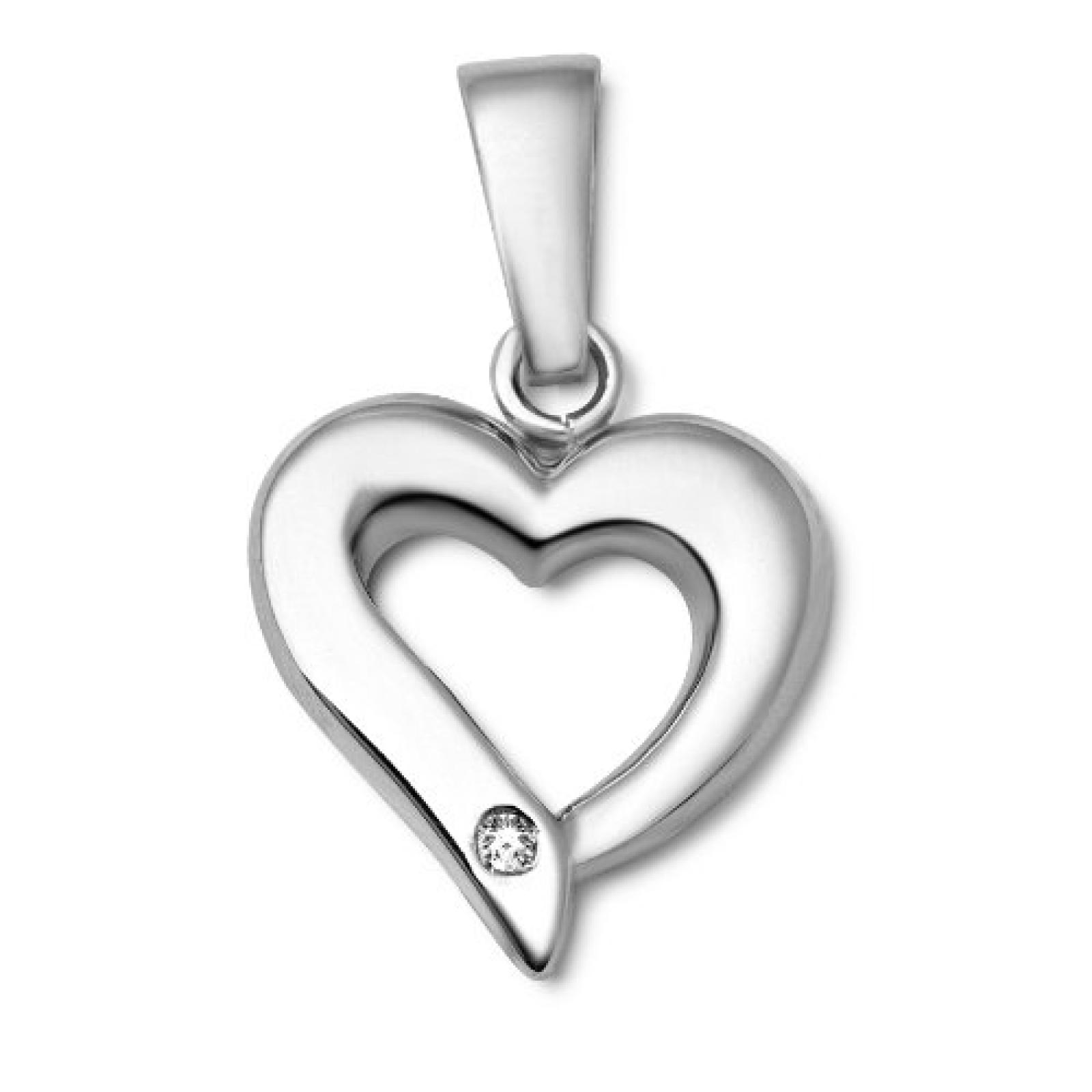 Miore Damen-Anhänger Herz 9 Karat 375 Weißgold Brillant MA986P Miore Damen-Anhänger Herz 9 Karat 375 Weißgold Brillant MA986P