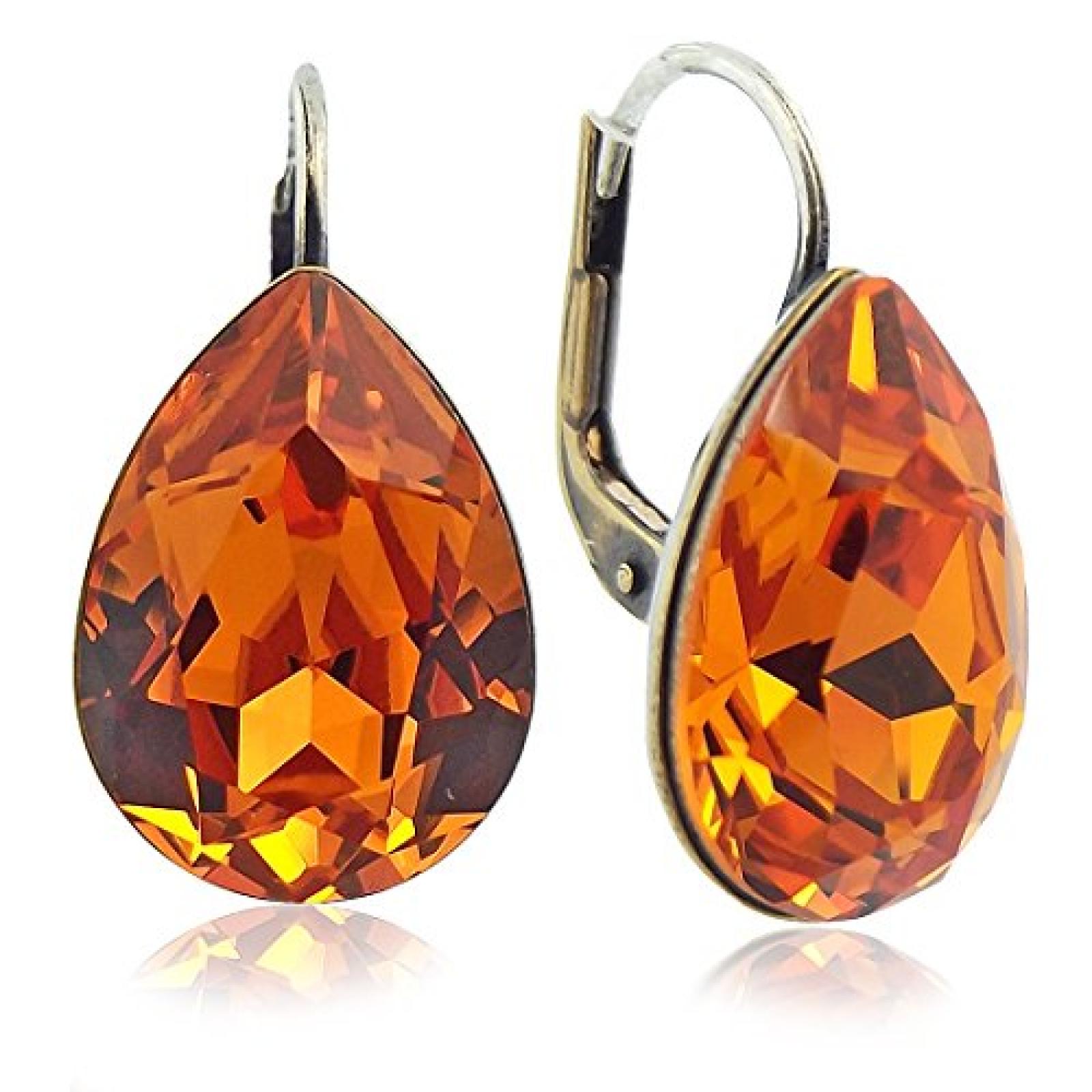 Ohrringe mit Swarovski Elements - Farbe Gold - Tangerine 