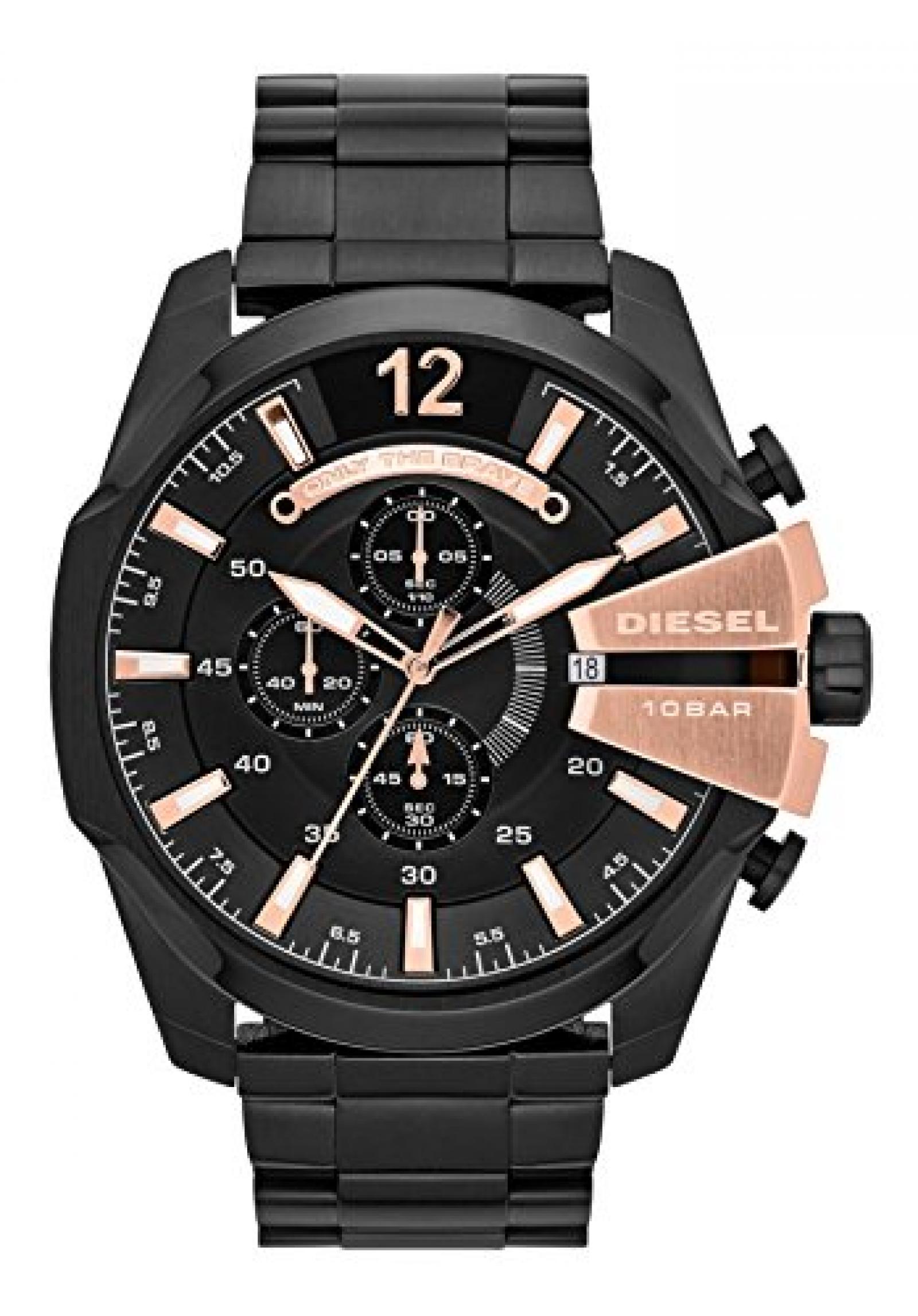 Diesel Herren-Armbanduhr XL Mega Chief Chronograph Quarz Edelstahl beschichtet DZ4309 Diesel Herren-Armbanduhr XL Mega Chief Chronograph Quarz Edelstahl beschichtet DZ4309