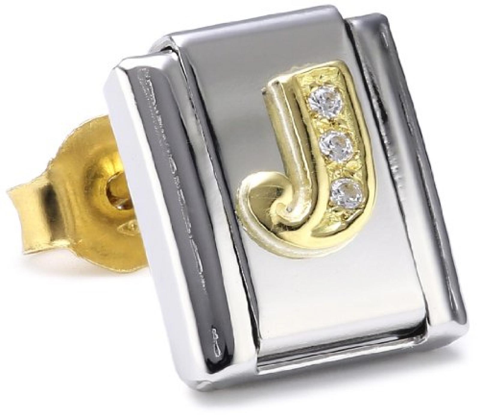 Nomination Ohrring CLASSIC LETTERS Edelstahl, 18-K-Gold u. Cub. Zirconia (J) 038304 Nomination Ohrring CLASSIC LETTERS Edelstahl, 18-K-Gold u. Cub. Zirconia (J) 038304
