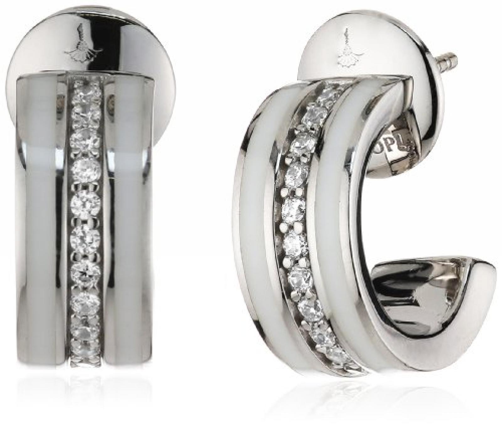 Joop Damen-Ohrh&Atilde;&curren;nger Epoxy Zirkonia weiss 925 Sterling Silber JPER90254B000 