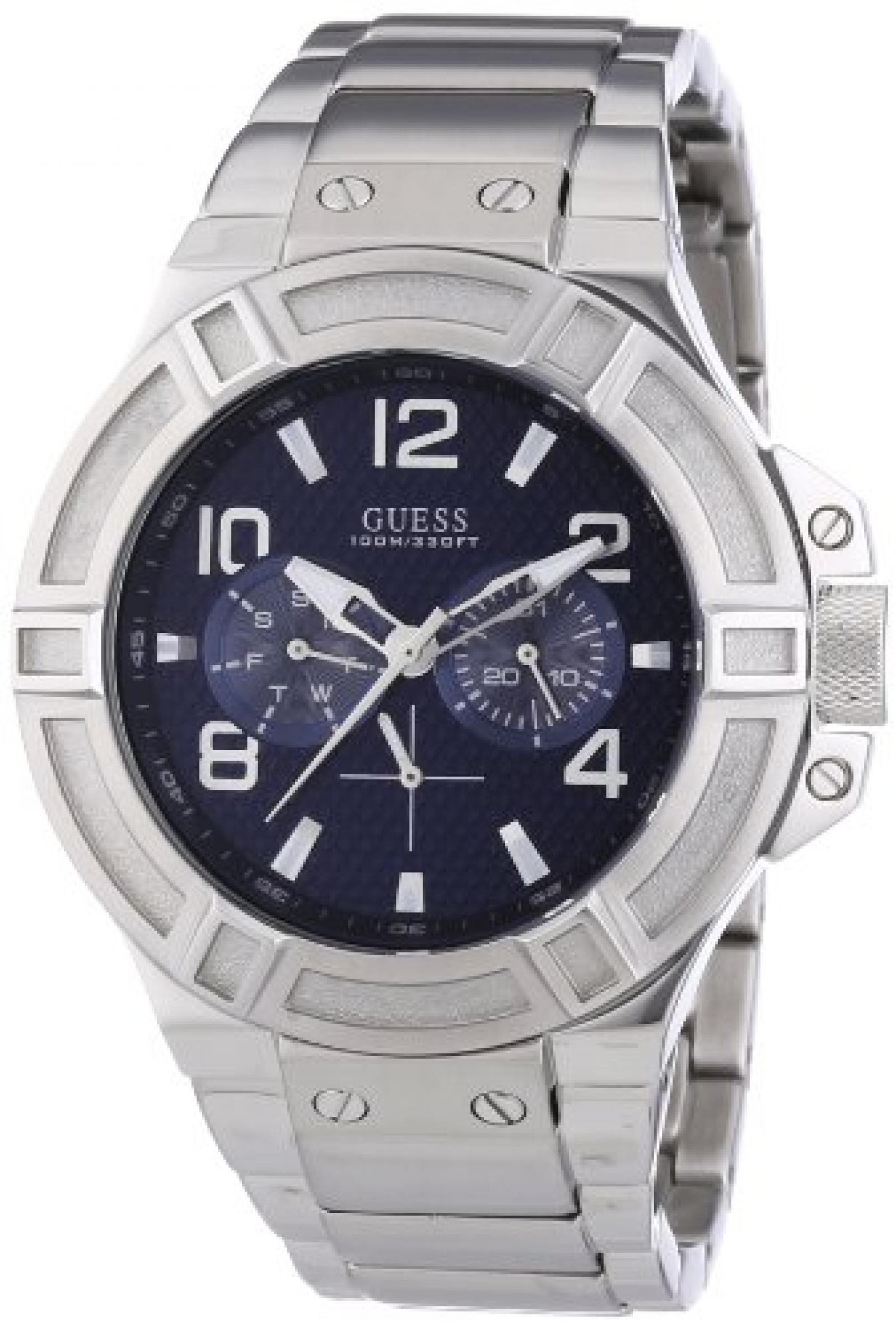 Guess Herren-Armbanduhr XL Analog Quarz Edelstahl W0218G2 Guess Herren-Armbanduhr XL Analog Quarz Edelstahl W0218G2