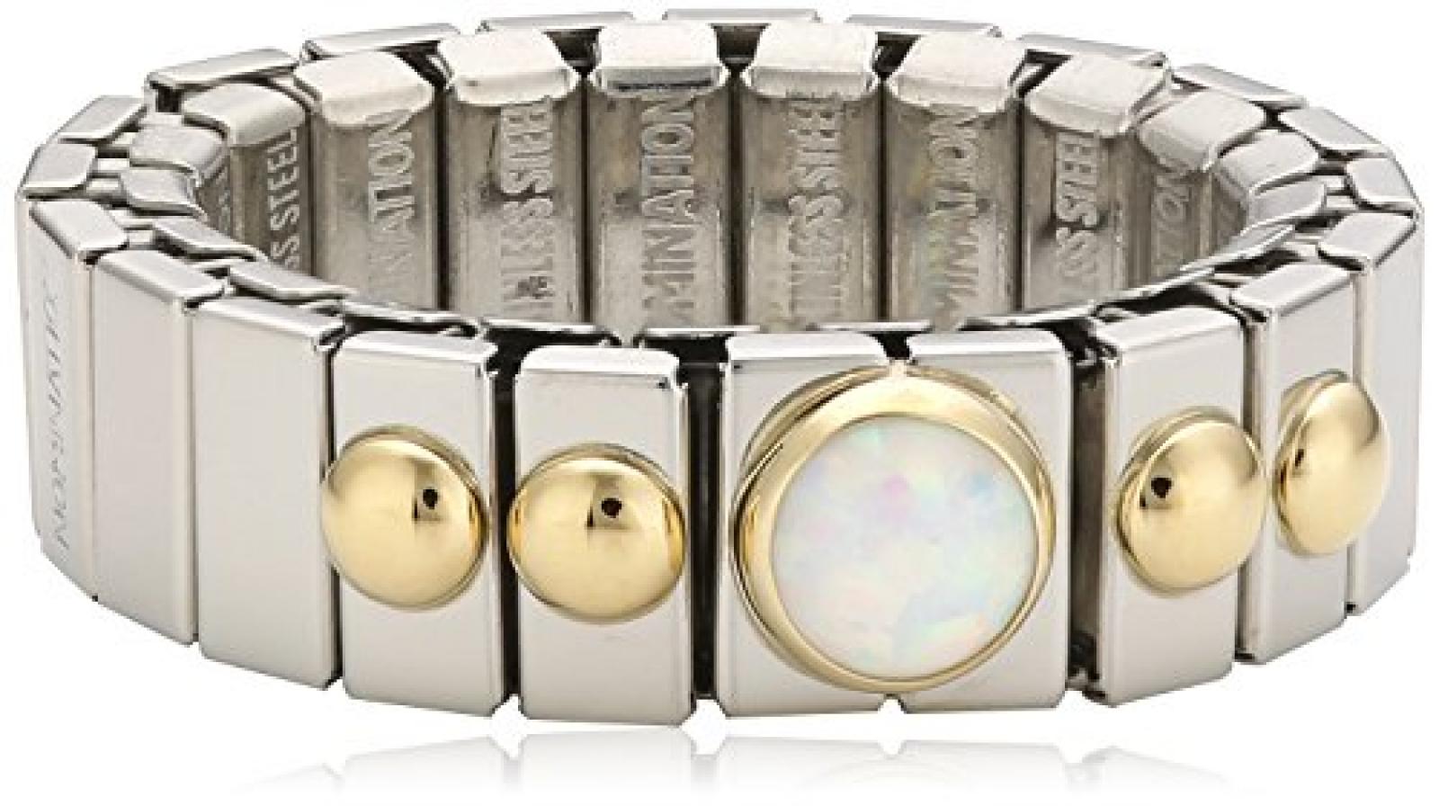 Nomination Damen-Ring Klein Mit 1 in Opal Weiß Ring größe variabel 040101/007 