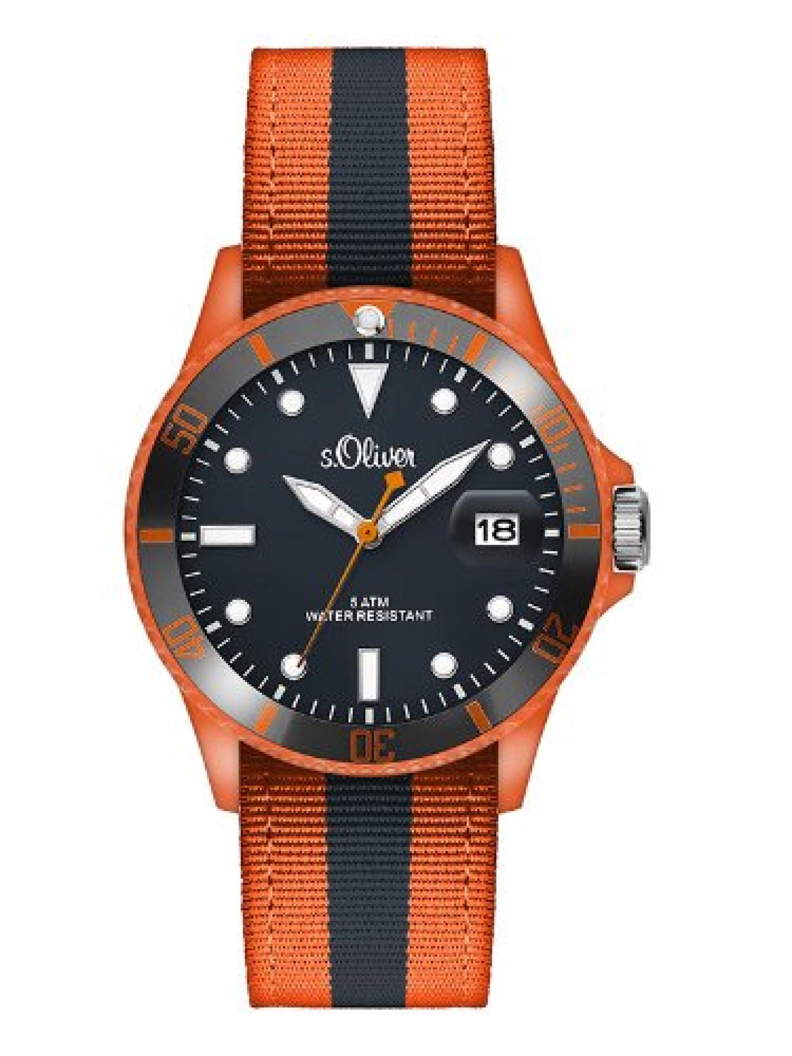 s.Oliver Herren-Armbanduhr XL Analog Quarz Textil SO-2687-LQ s.Oliver Herren-Armbanduhr XL Analog Quarz Textil SO-2687-LQ