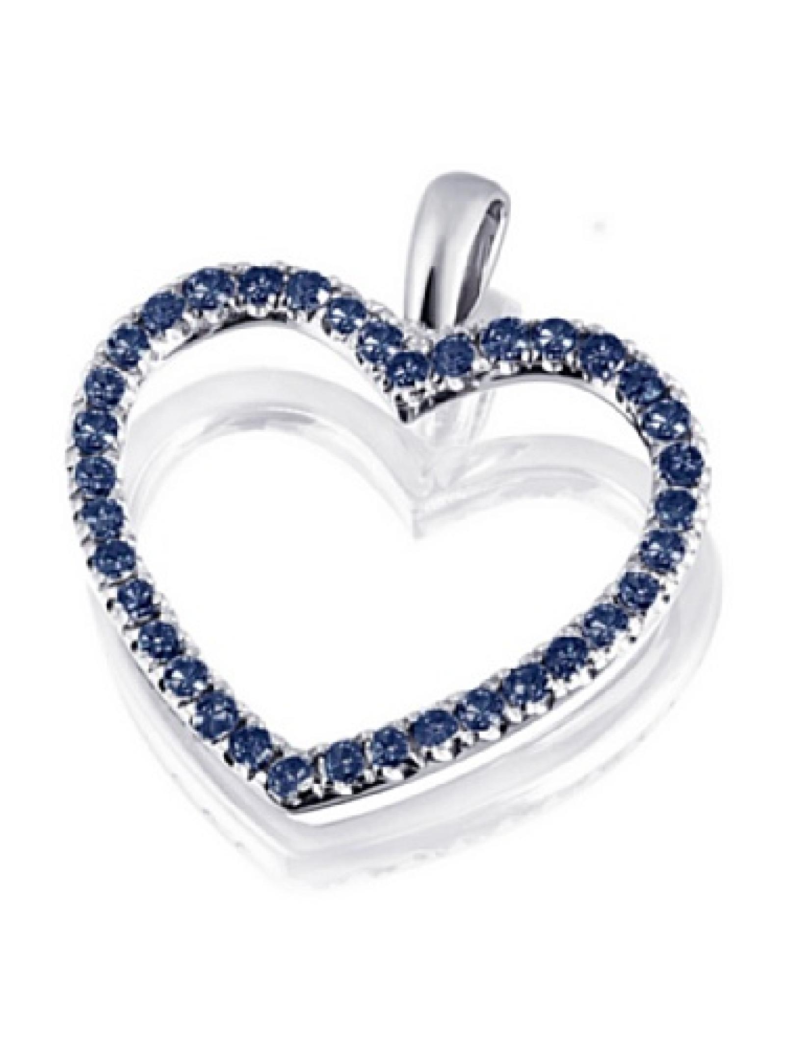 Goldmaid Damen-Anhänger 14 Karat 585 Weißgold Herz 36 blaue Saphire He A5569WG Goldmaid Damen-Anhänger 14 Karat 585 Weißgold Herz 36 blaue Saphire He A5569WG