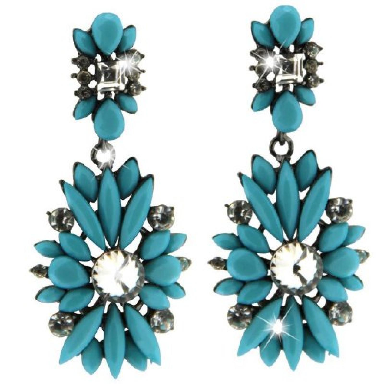 Sweet Deluxe Damen-Ohrh&auml;nger Metall rhodiniert Glas silber/blau 3017 