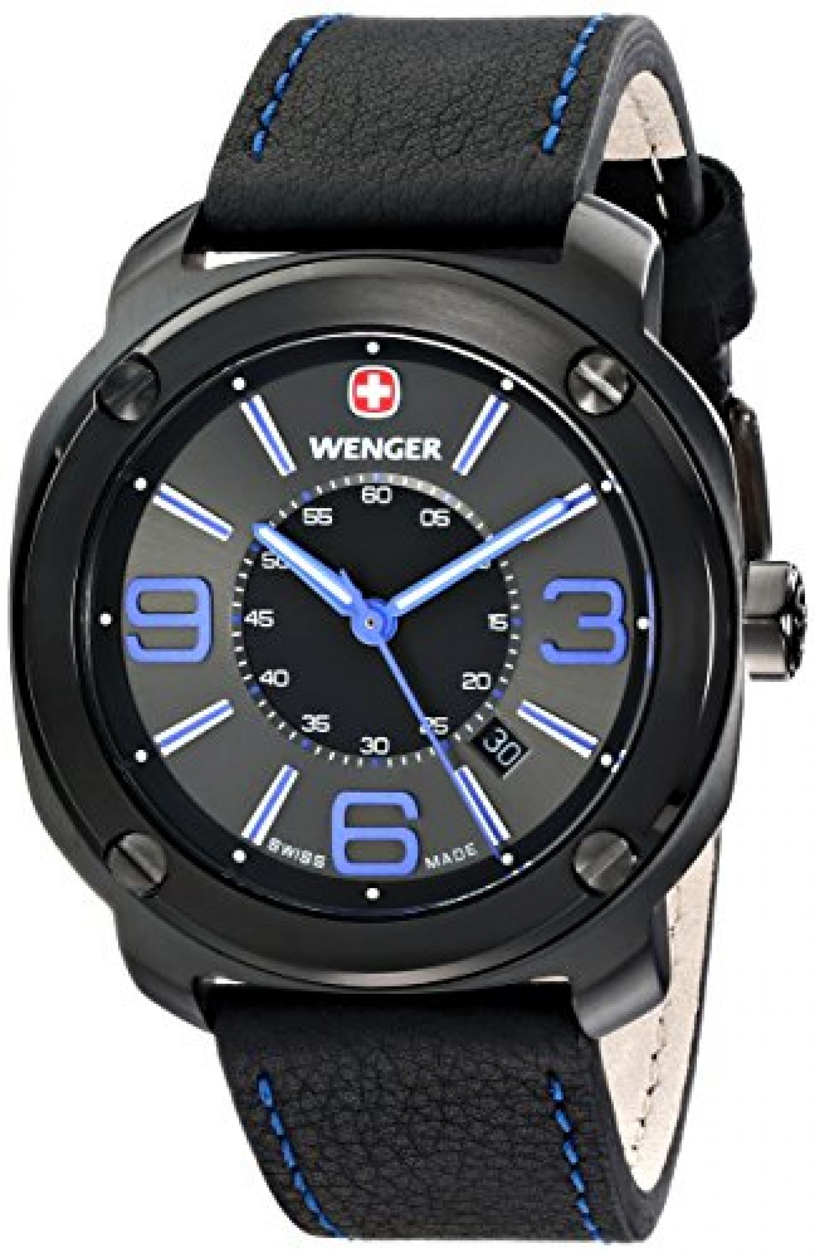 Wenger Herren-Armbanduhr XL Escort Analog Quarz Leder 01.1051.105 