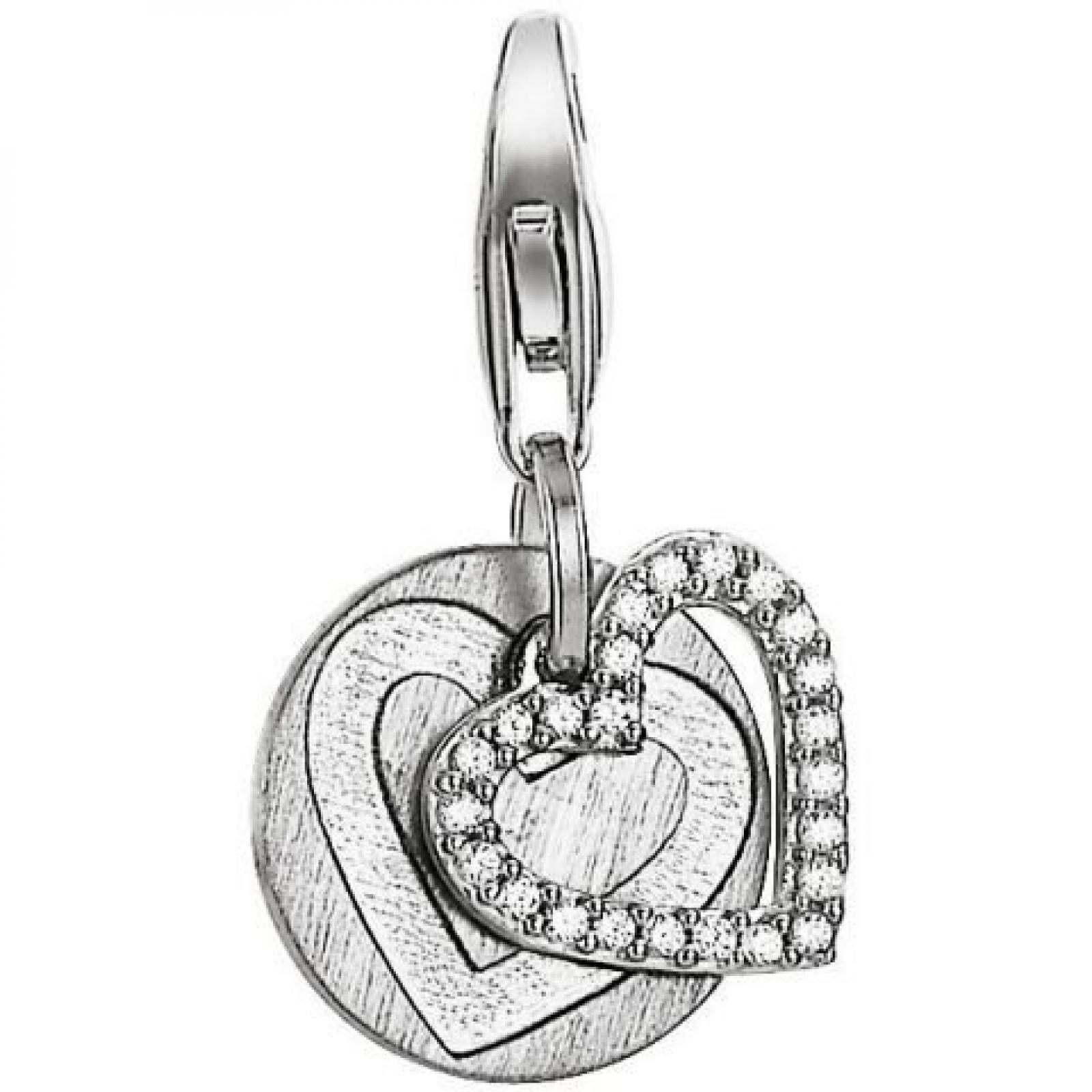 Esprit ESCH91012B000 Damen Charms Herz bling heart Sterling-Silber 925 Wei&szlig; Glasstein 