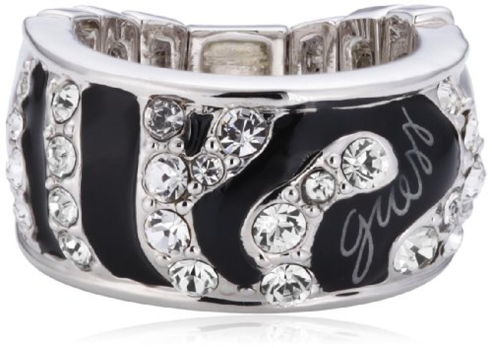 Guess Damen-Ring Metalllegierung Zirkonia Rundschliff transparent Gr. 48 (15.3) - UBR71201-L 