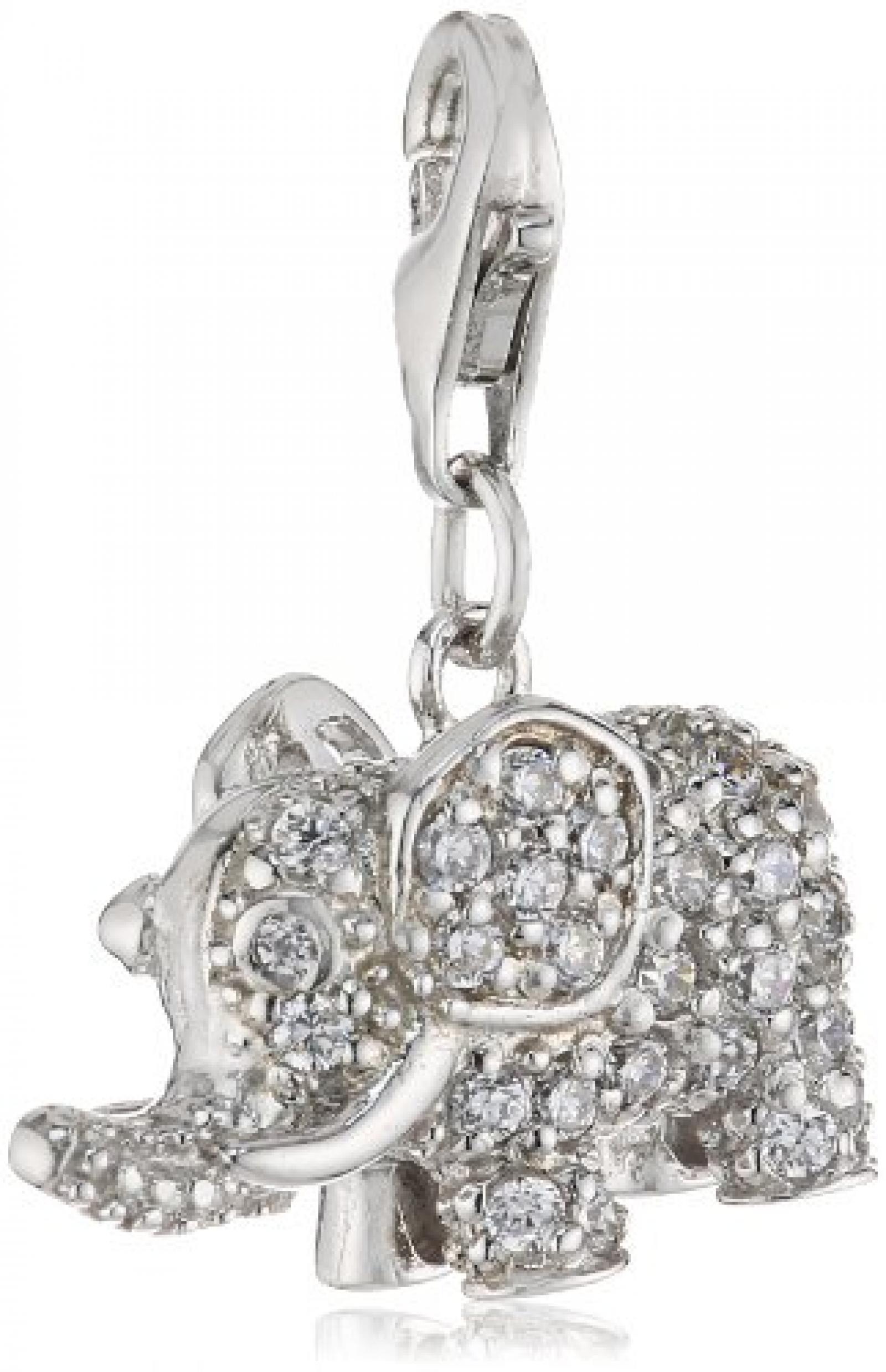 s.Oliver Damen-Charm 925 Sterling Silber Elefant Zirkonia synth. Länge ca. 14 mm 398602 s.Oliver Damen-Charm 925 Sterling Silber Elefant Zirkonia synth. Länge ca. 14 mm 398602