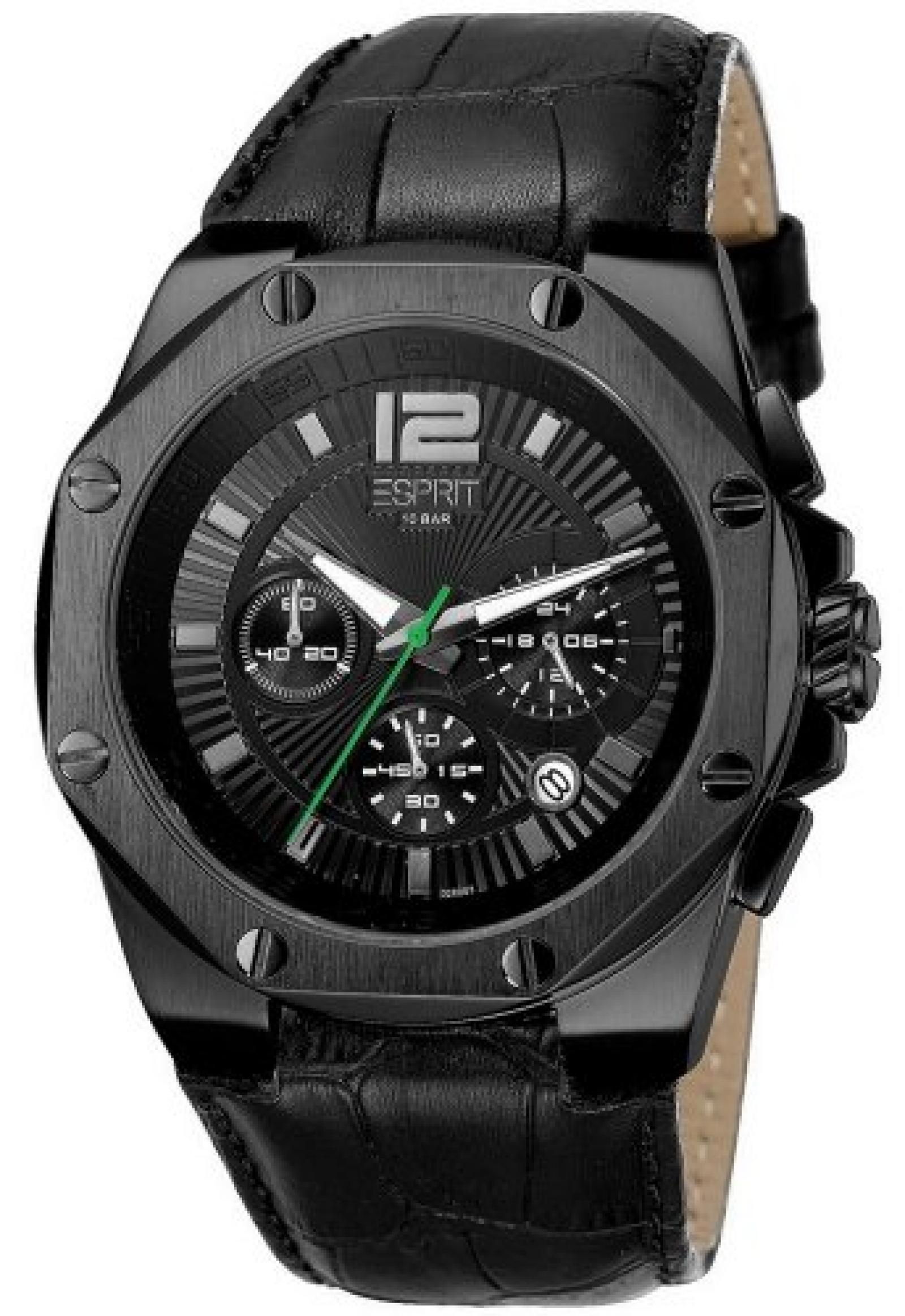 Esprit Herren-Armbanduhr XL Chronograph Leder ES102881003 