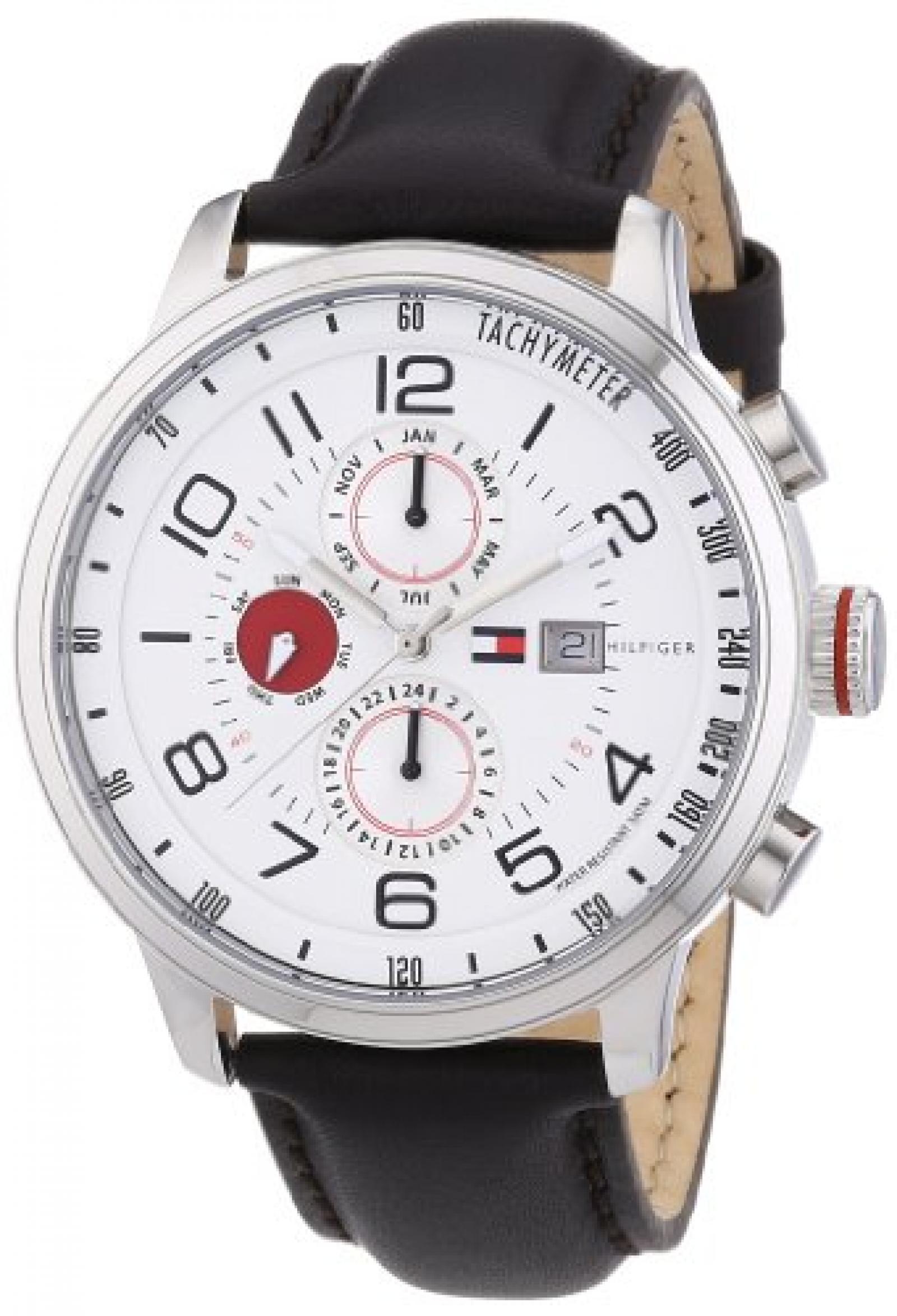 Tommy Hilfiger Herren-Armbanduhr Casual Sport XL Analog Quarz Leder 1790858 