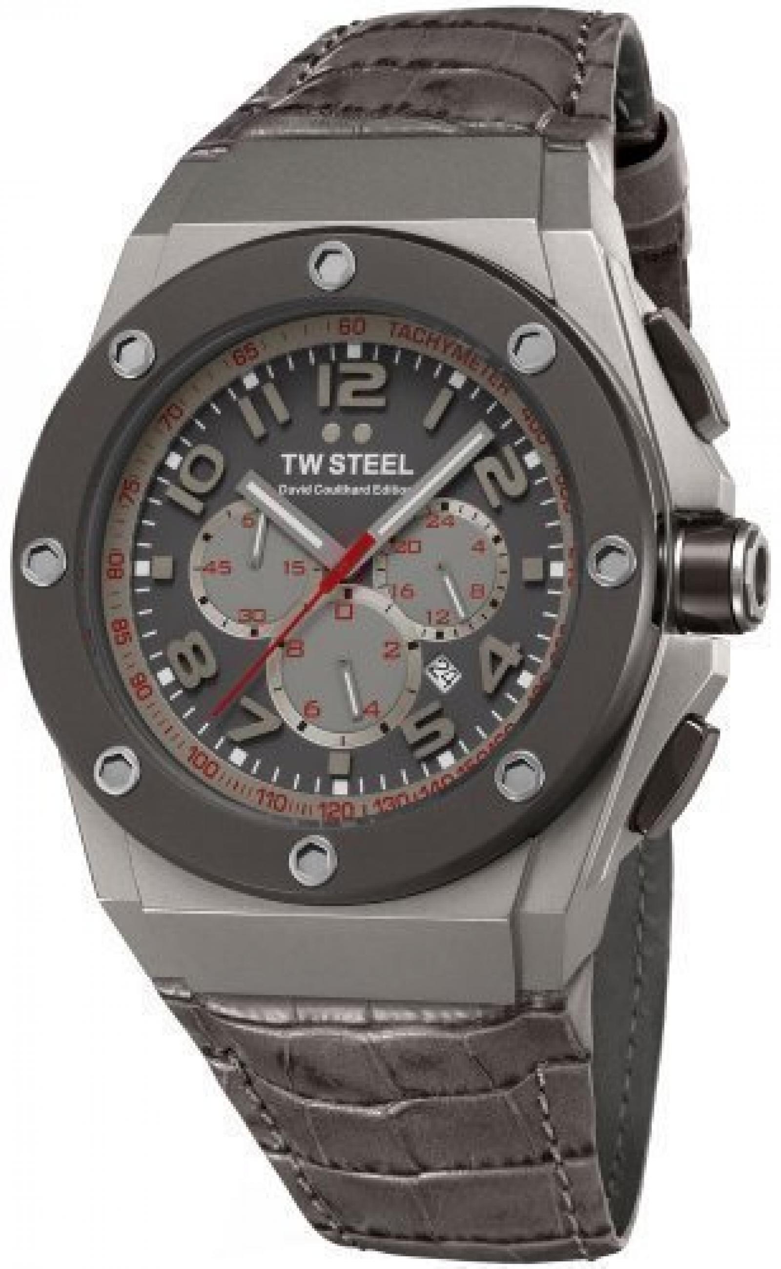TW Steel Unisex-Armbanduhr Chronograph leder grau CE4002 TW Steel Unisex-Armbanduhr Chronograph leder grau CE4002