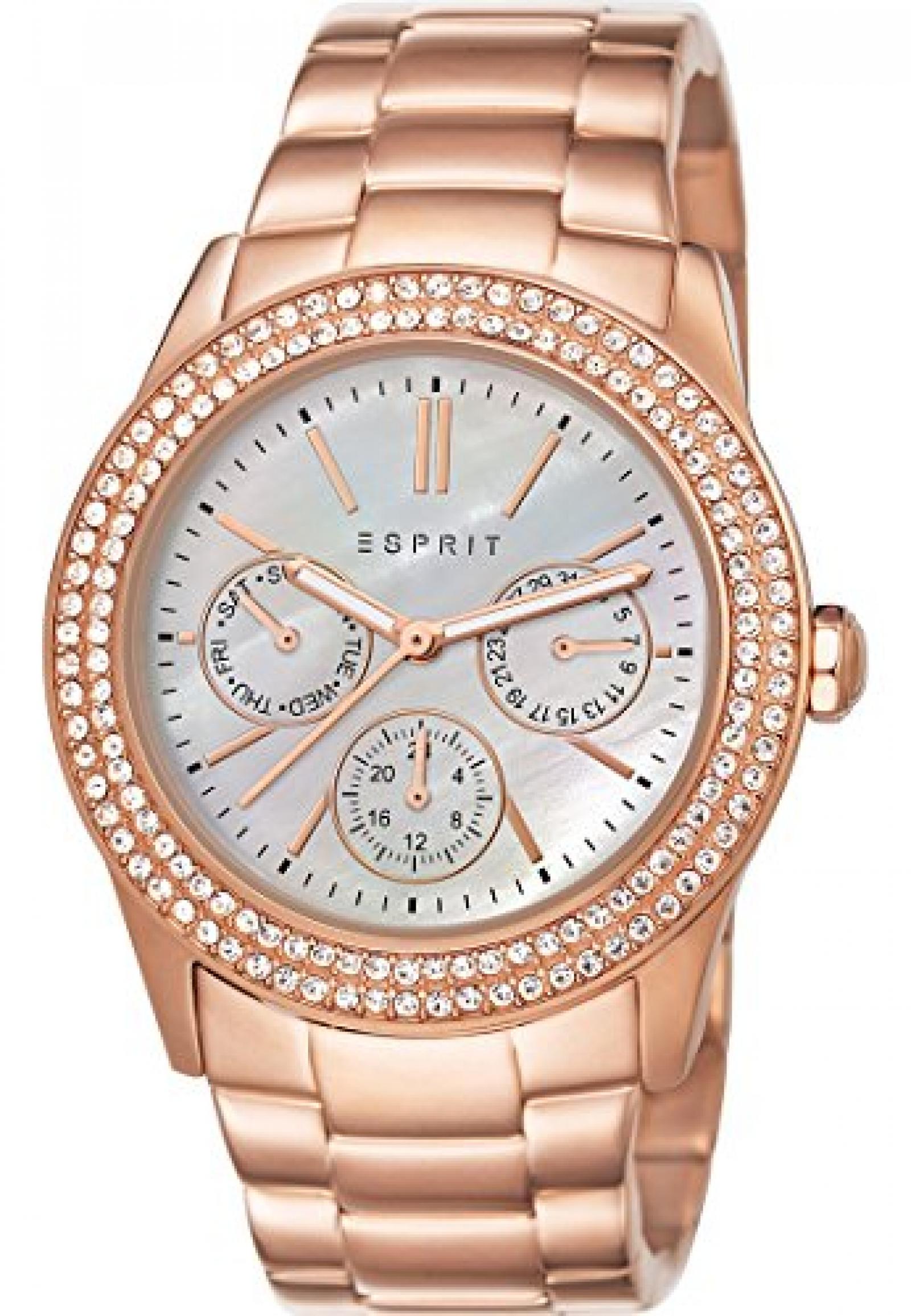 Esprit Damen-Armbanduhr Analog Quarz (One Size, perlmutt) 