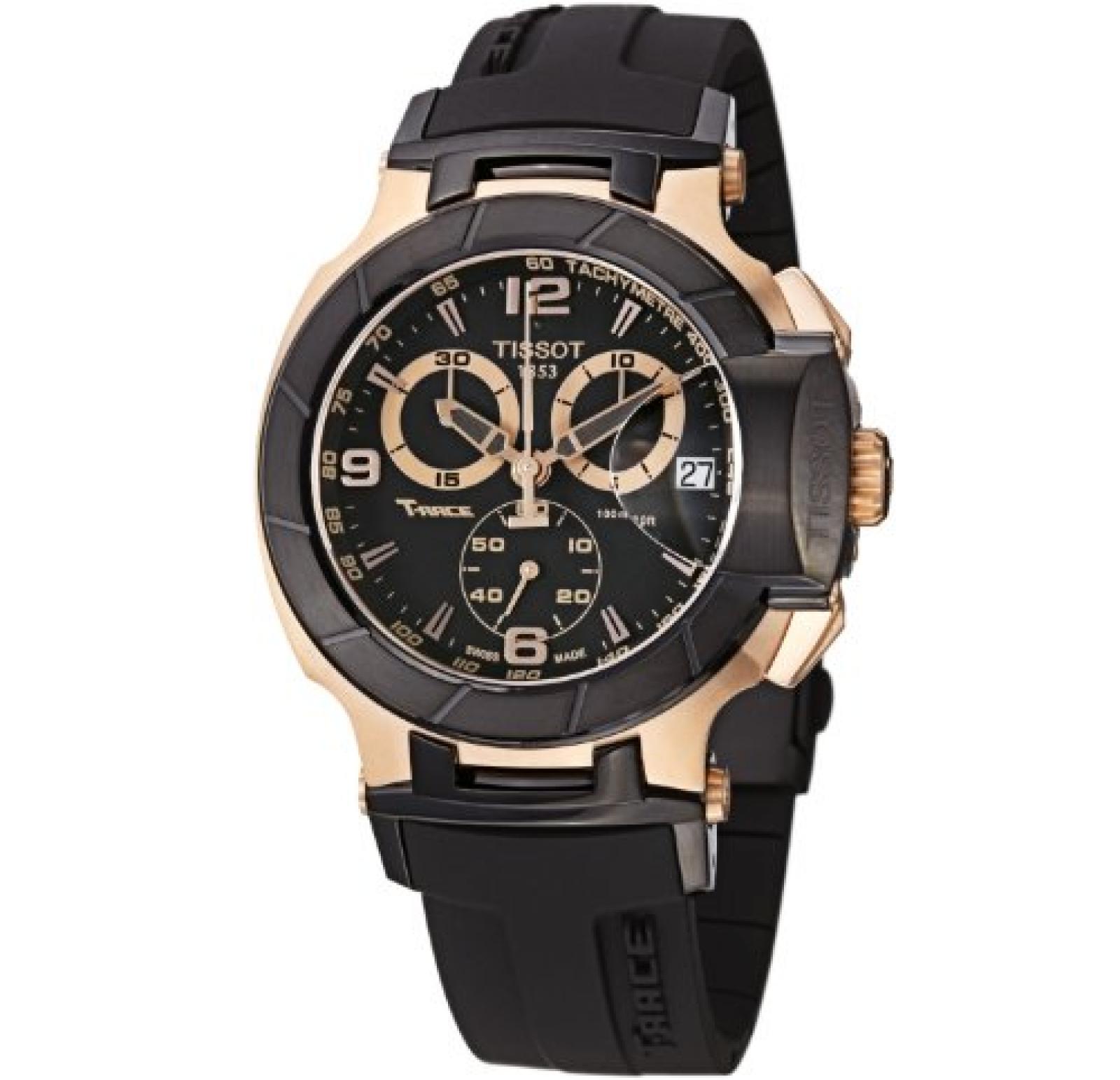 TISSOT T-RACE MENS GOLD PLATED STAINLESS STEEL CASE DATE UHR T0484172705706 TISSOT T-RACE MENS GOLD PLATED STAINLESS STEEL CASE DATE UHR T0484172705706