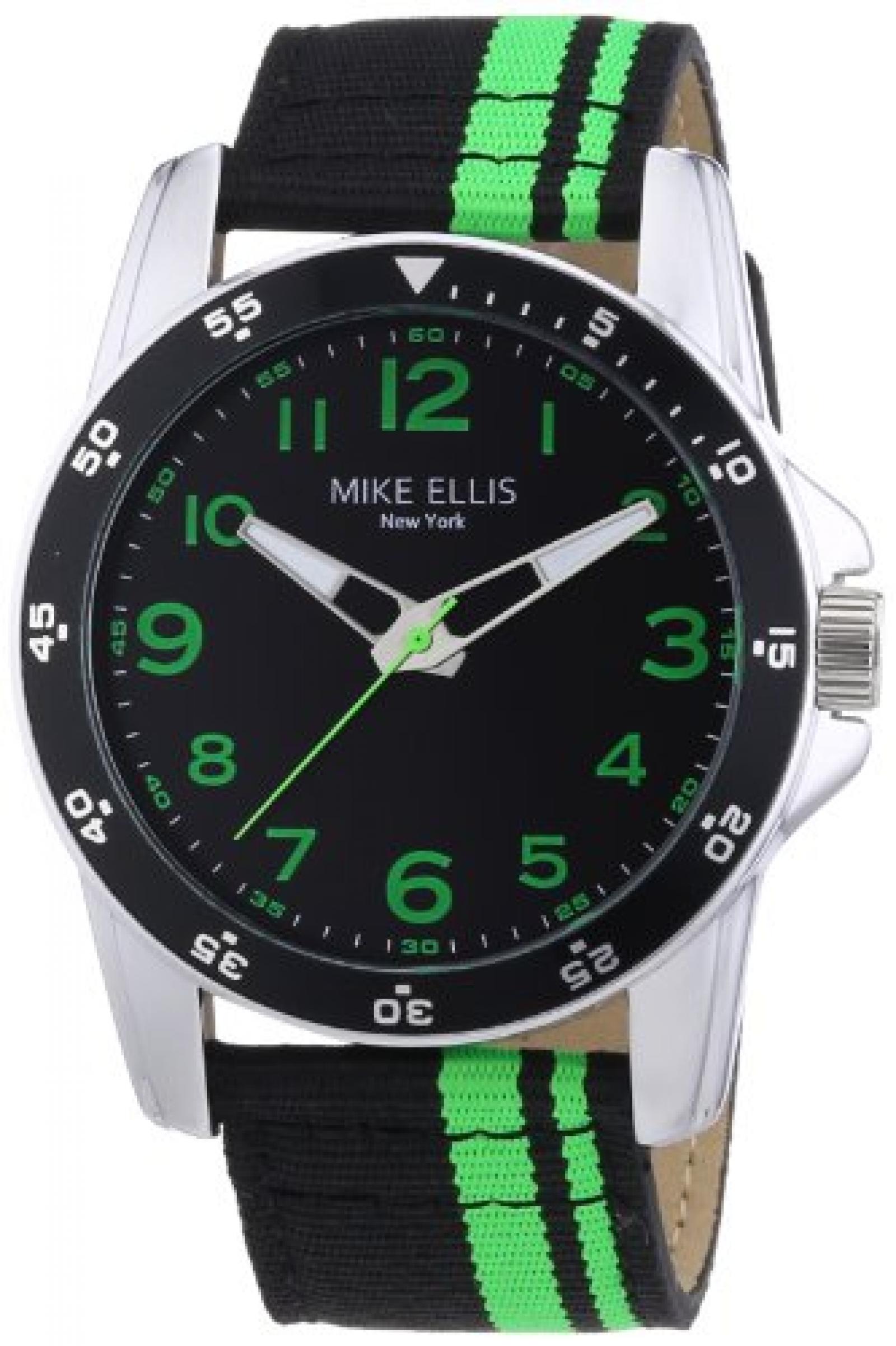 Mike Ellis New York Herren-Armbanduhr XL Analog Quarz Textil M3145 Mike Ellis New York Herren-Armbanduhr XL Analog Quarz Textil M3145